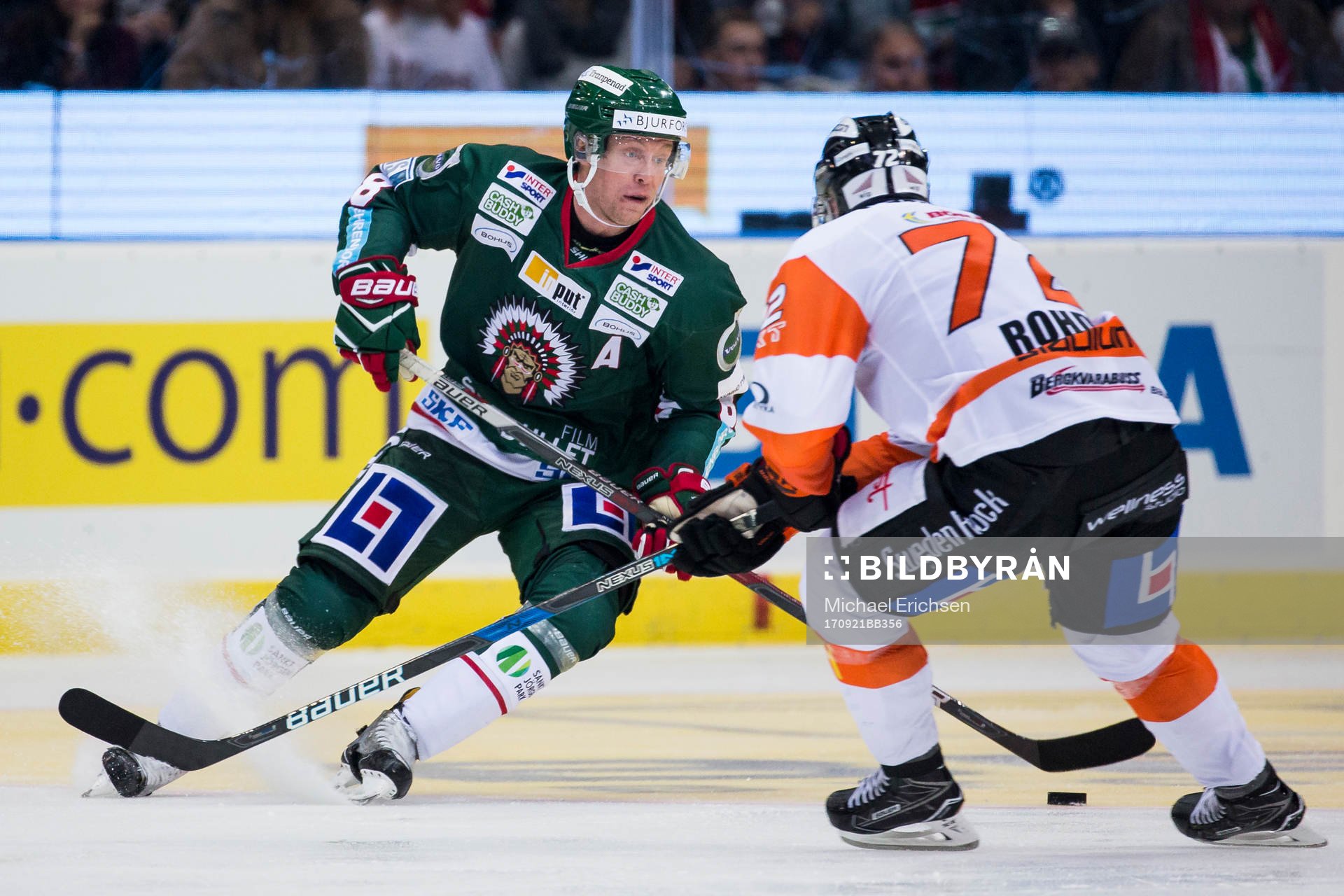 Frölundas John Nyberg mot Karlskronas Joachim Rohdin