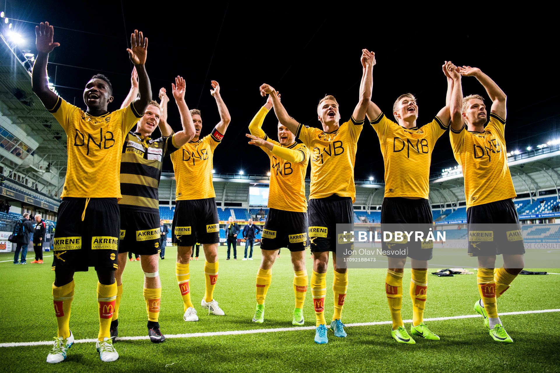 Lillestrøm players celebrate
