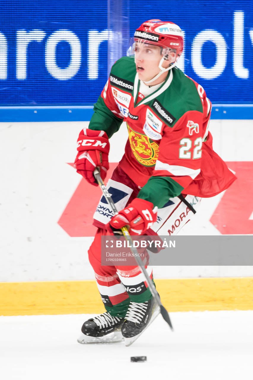 Moras Matias Lassen  i ishockeymatchen i SHL mellan Mora