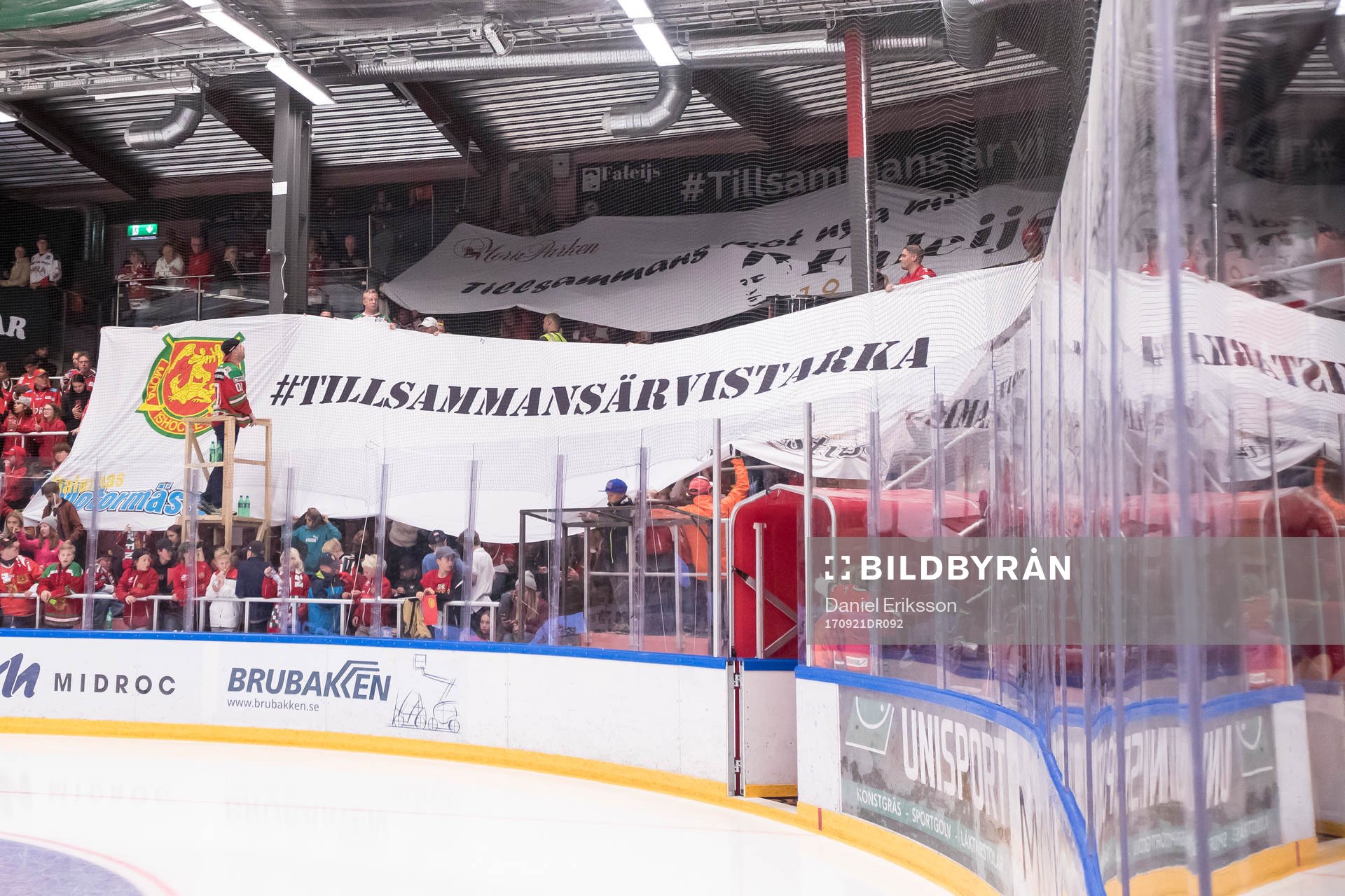 Mora TIFO i ishockeymatchen i SHL mellan Mora och Rögle