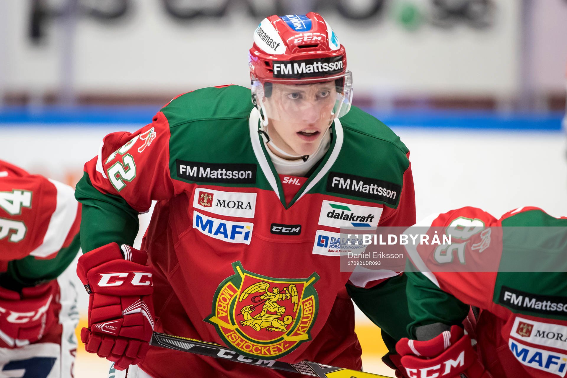 Moras Matias Lassen  i ishockeymatchen i SHL mellan Mora