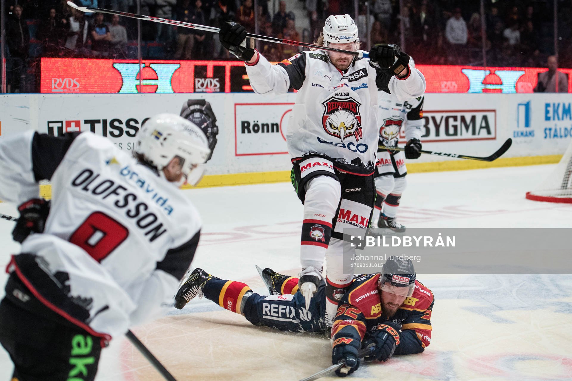 Malmö Redhawks Stefan Warg och Djurgårdens Mikael Ahlén