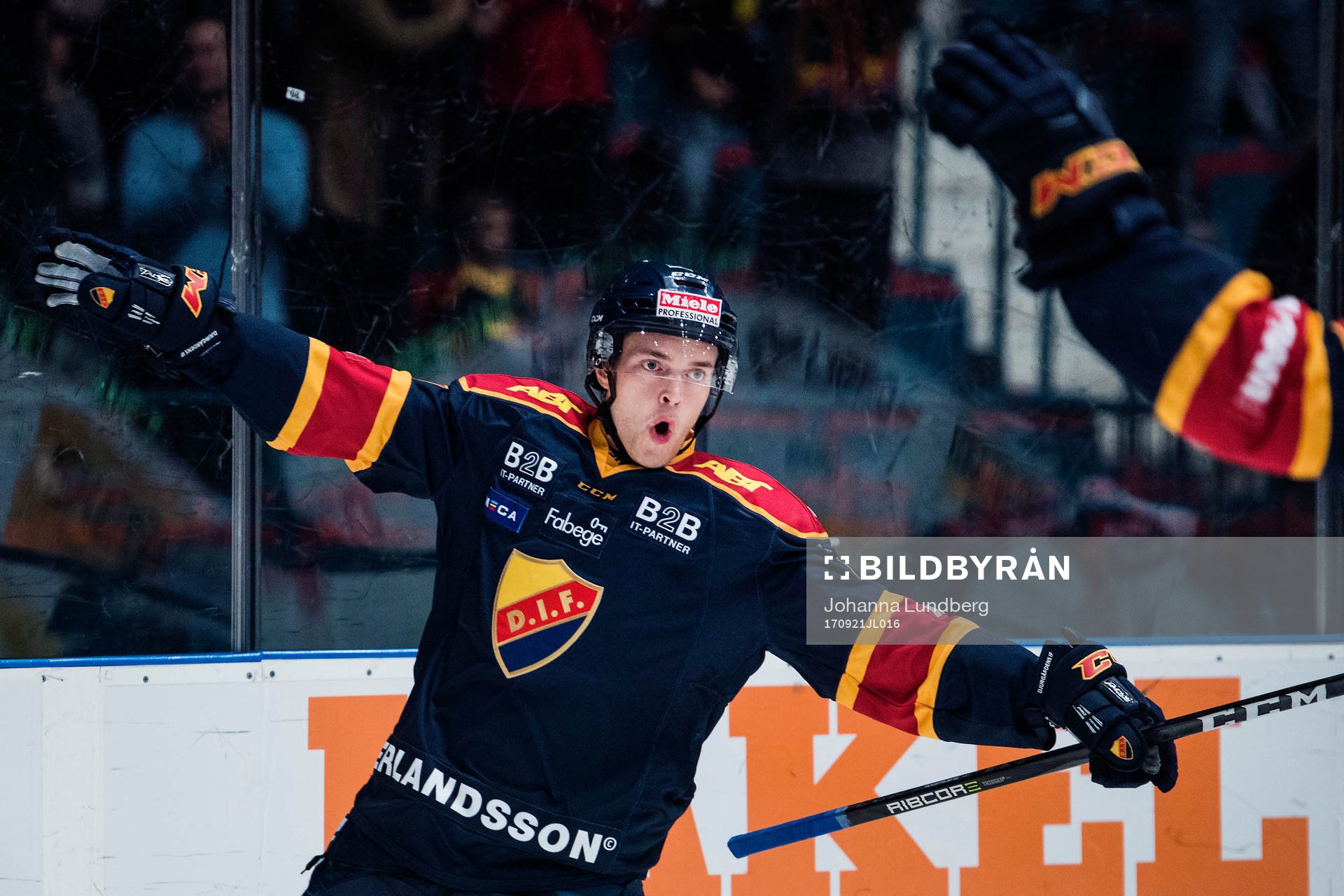 Djurgårdens Marcus Högström jublar