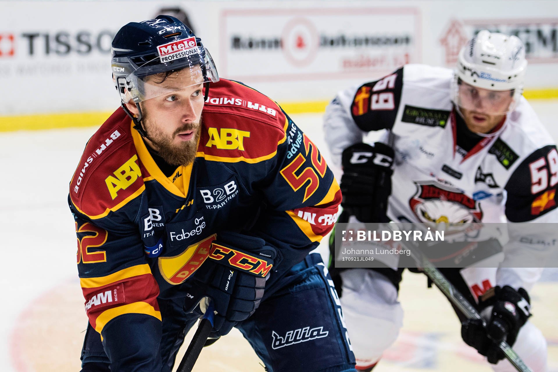 Djurgårdens Mikael Ahlén och Malmö Redhawks Anton