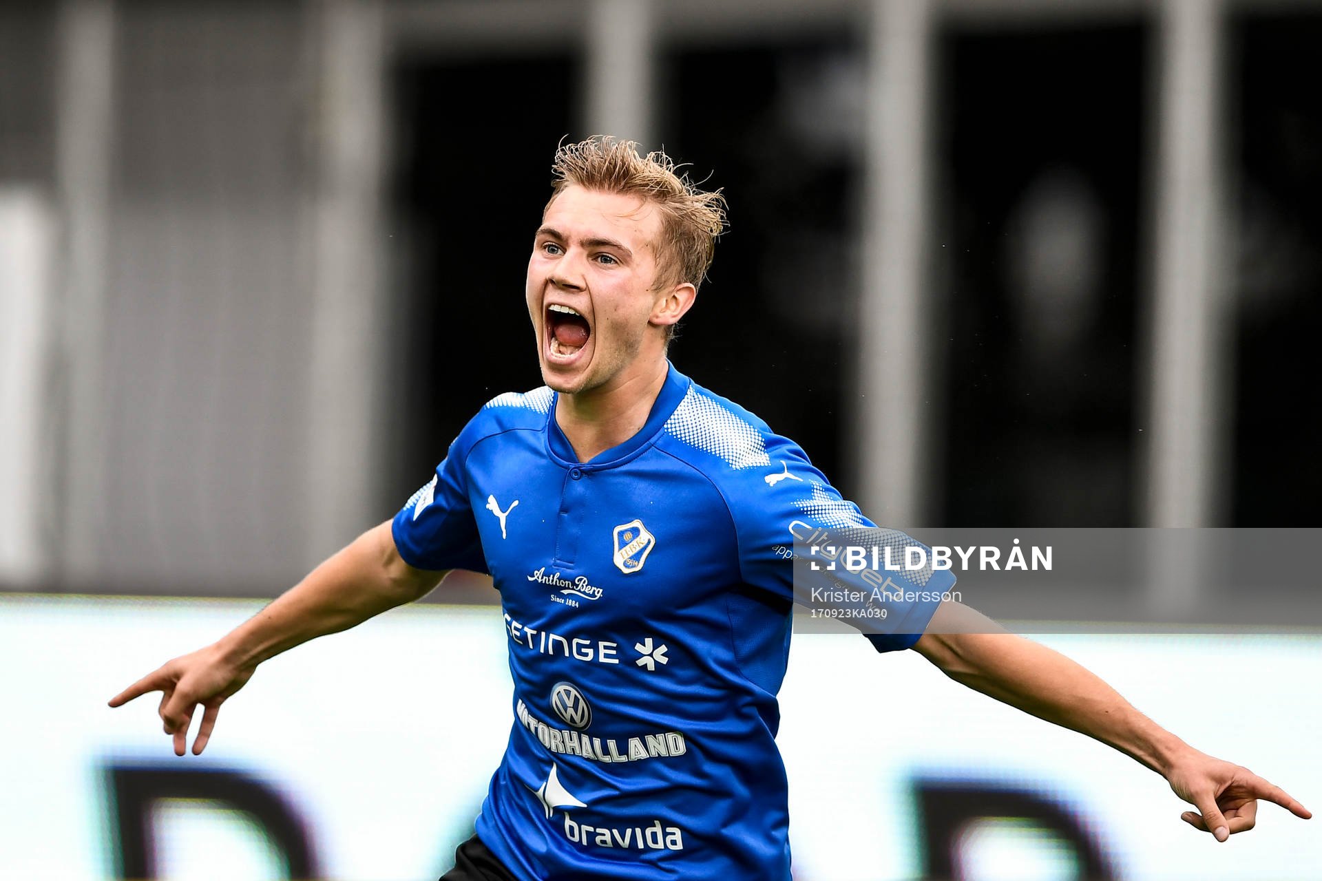 Halmstads Tryggvi Hrafn Haraldsson jublar