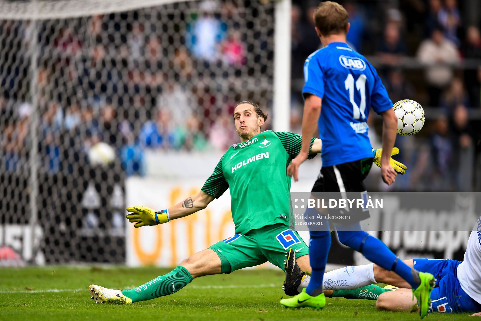 Halmstads Tryggvi Hrafn Haraldsson gör 2-0 förbi