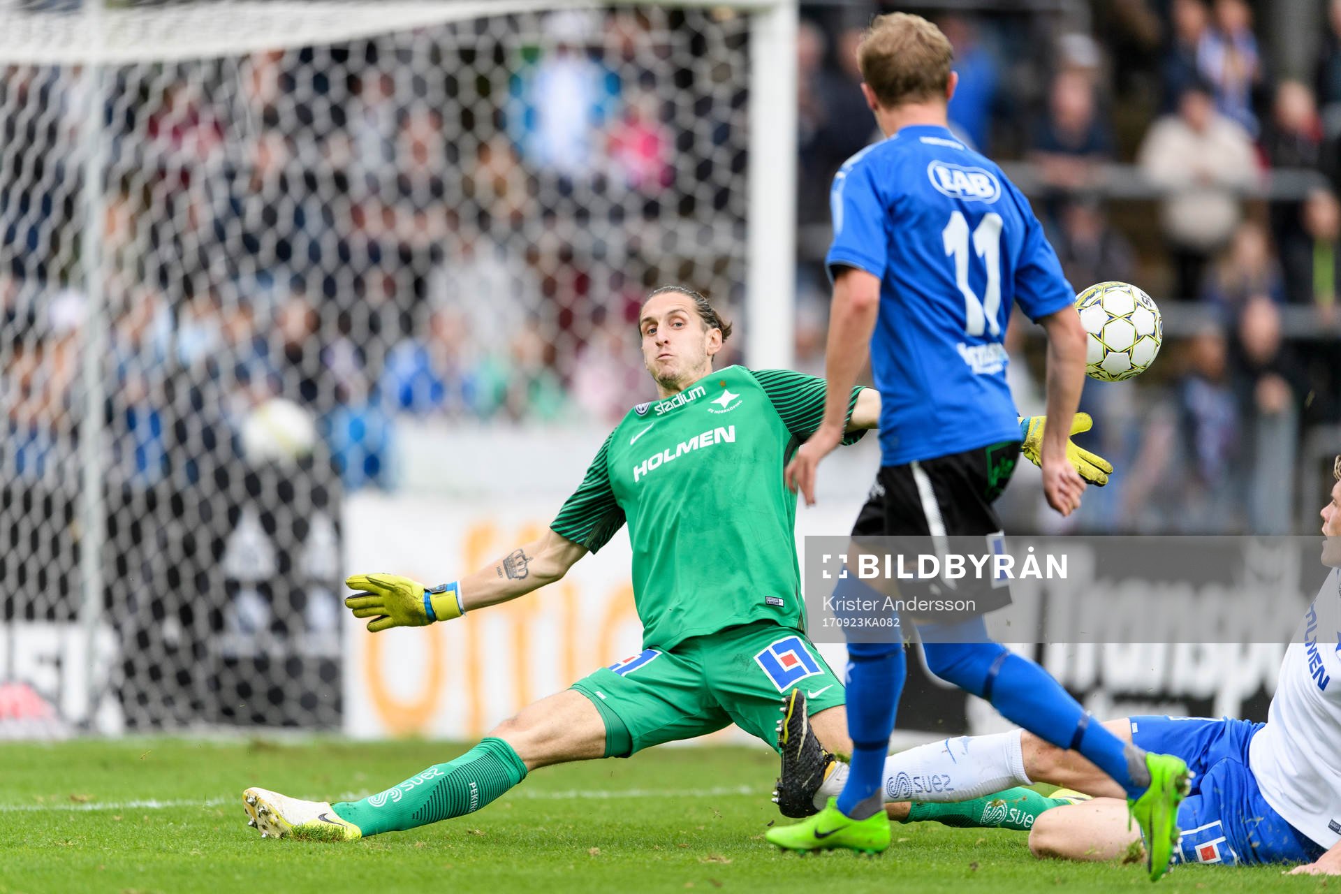 Halmstads Tryggvi Hrafn Haraldsson gör 2-0 bakom