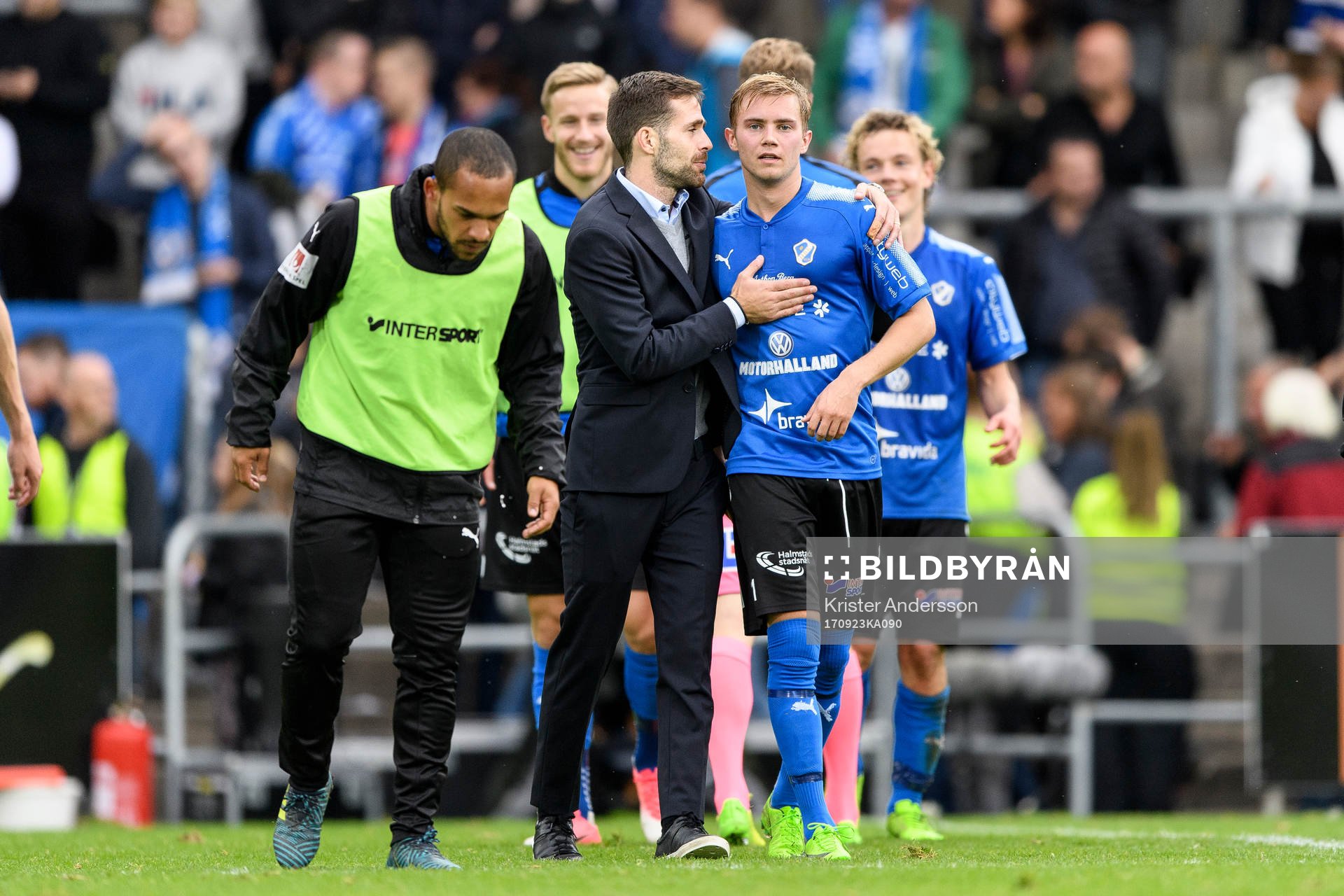 Halmstads tränare Igor Krulj och Tryggvi Hrafn Haraldsson
