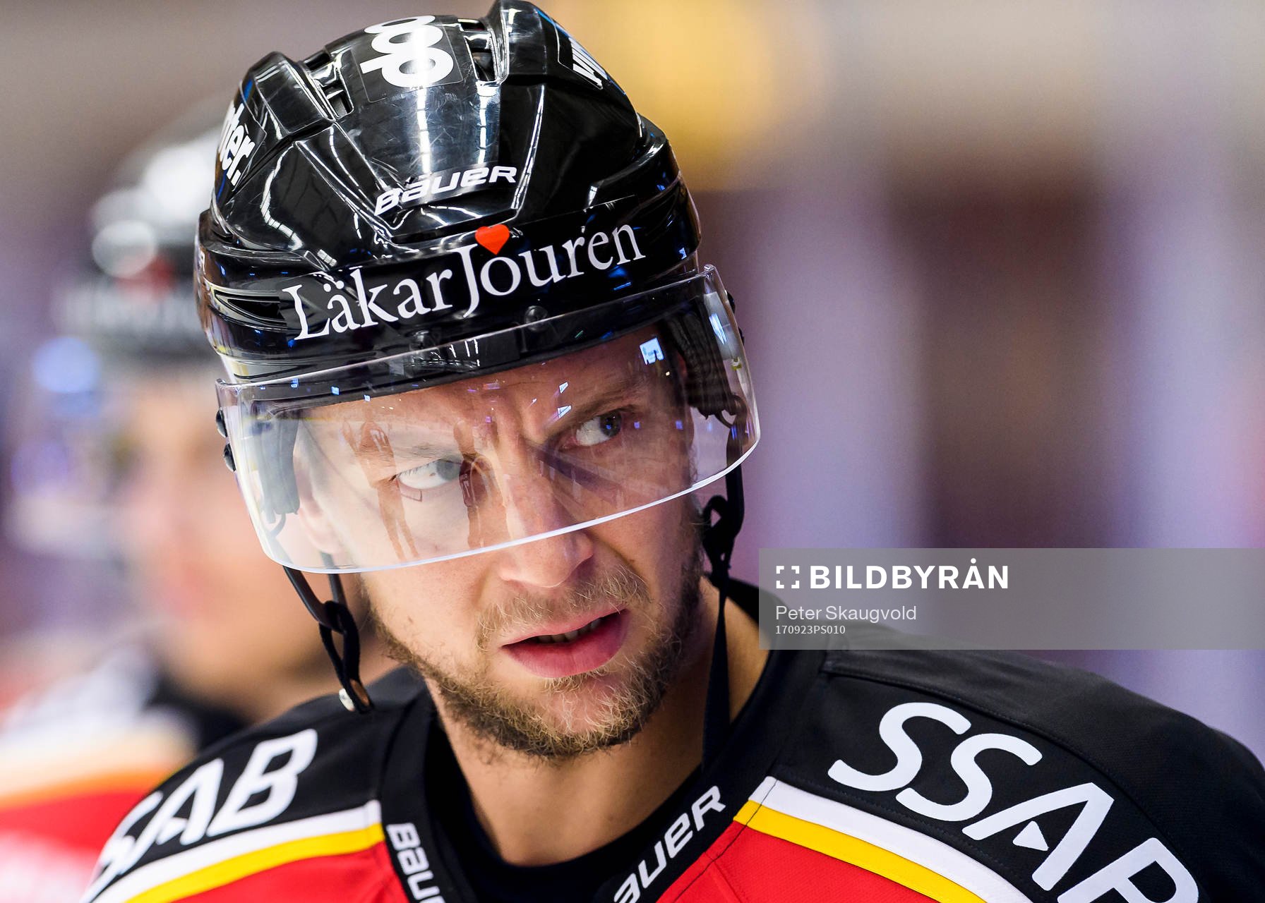 Luleås Johan Harju på uppvärmningen