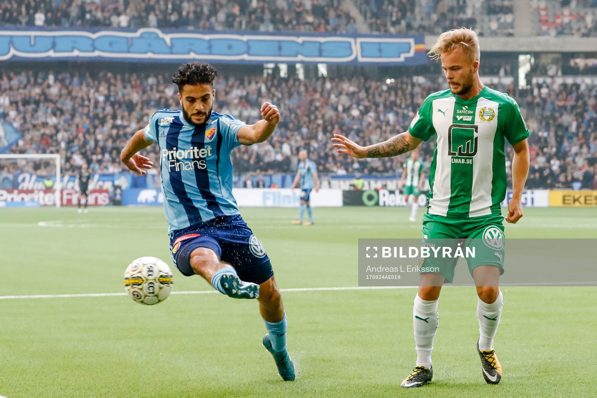 Djurgårdens Othman El Kabir och Hammarbys Sander Svendsen