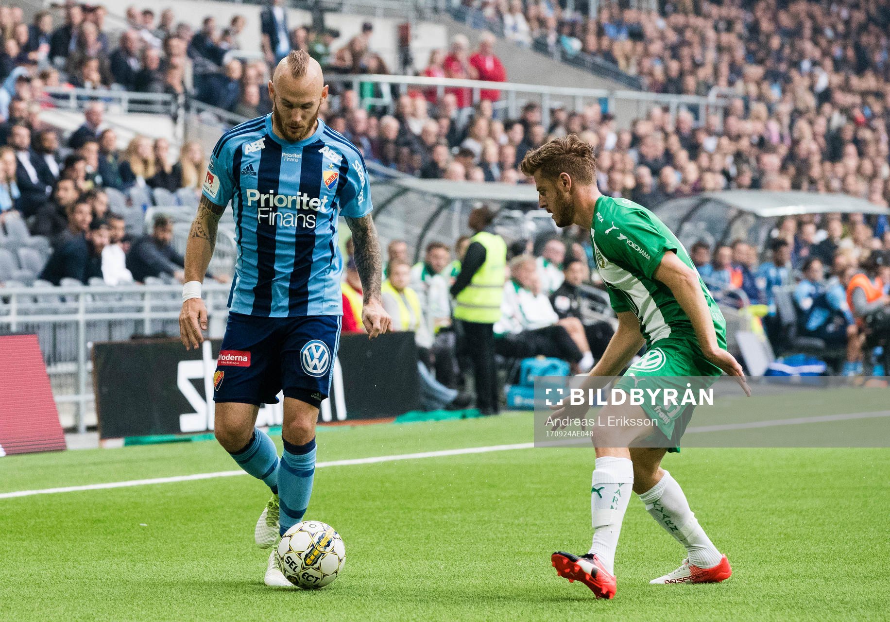 Djurgårdens Magnus Eriksson och Hammarbys Mats Solheim