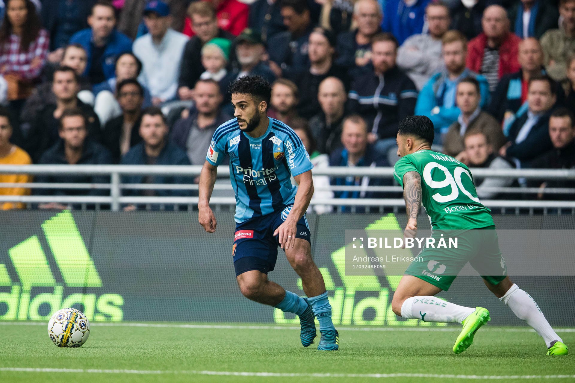 Djurgårdens Othman El Kabir och Hammarbys Jiloan Hamad