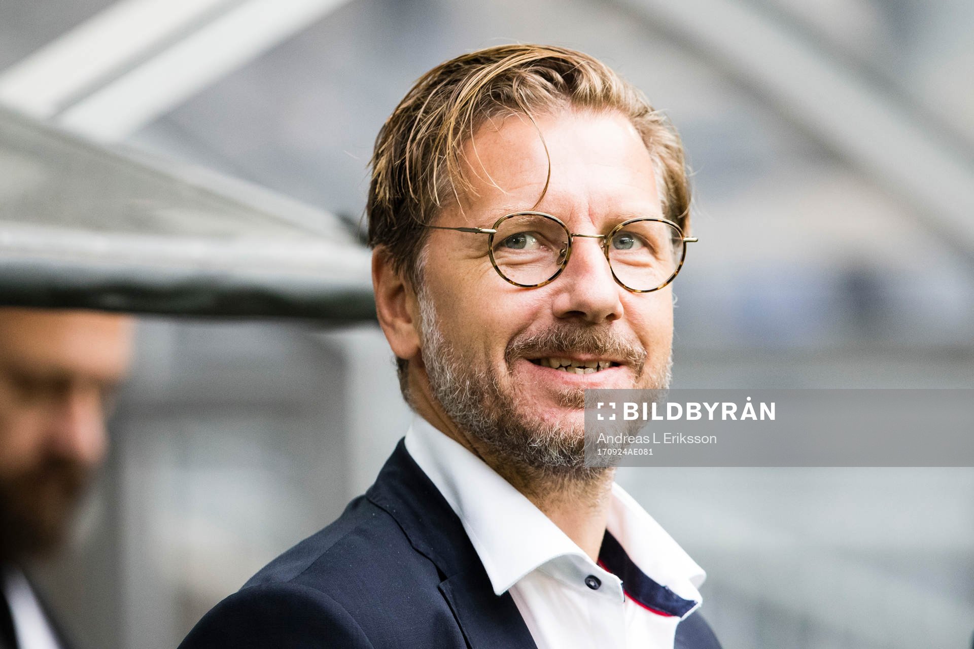 Hammarbys sportchef Jesper Jansson innan fotbollsmatchen i