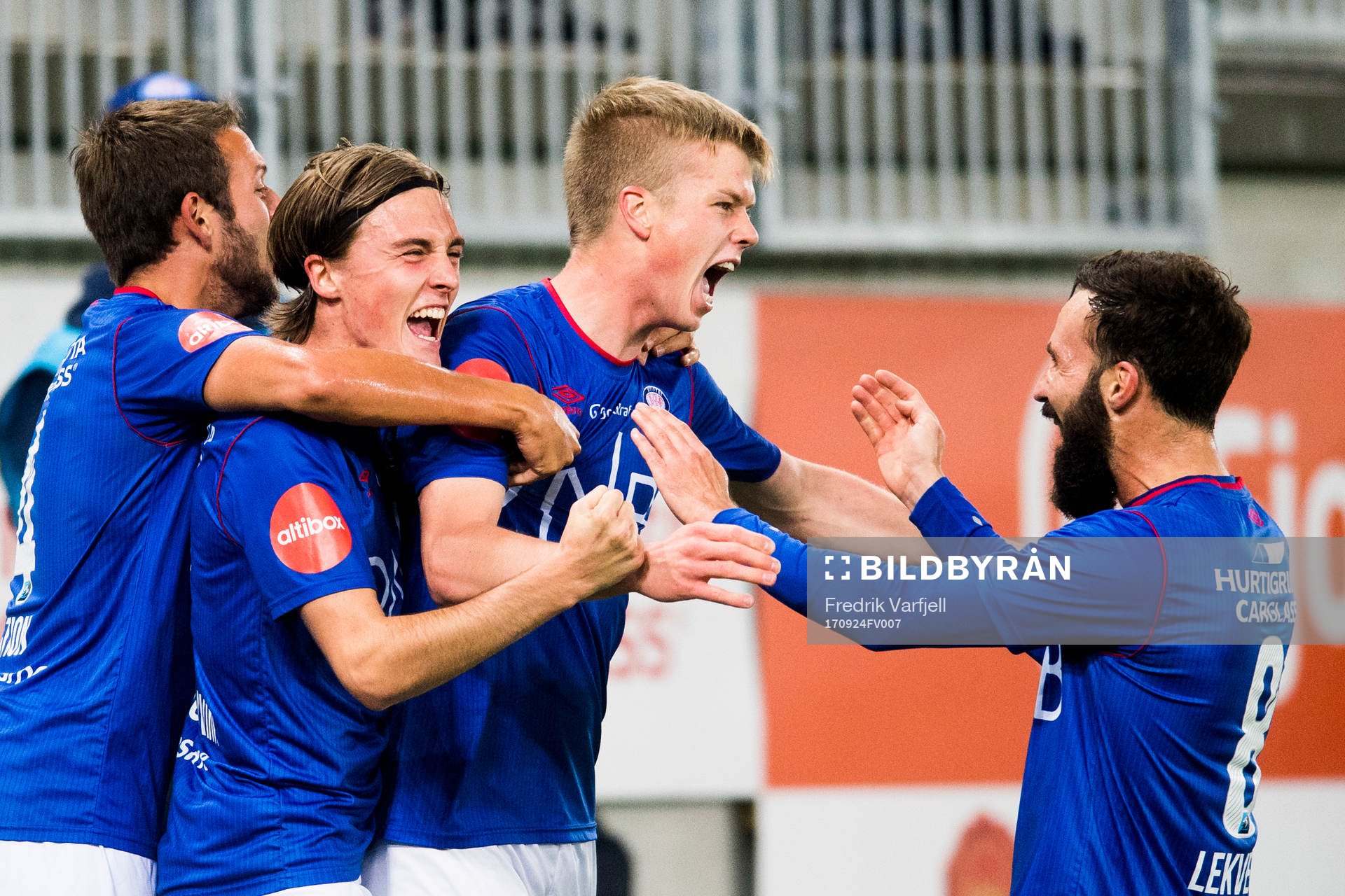 Samuel Karl Fridjonsson of Vålerenga celebrates with his