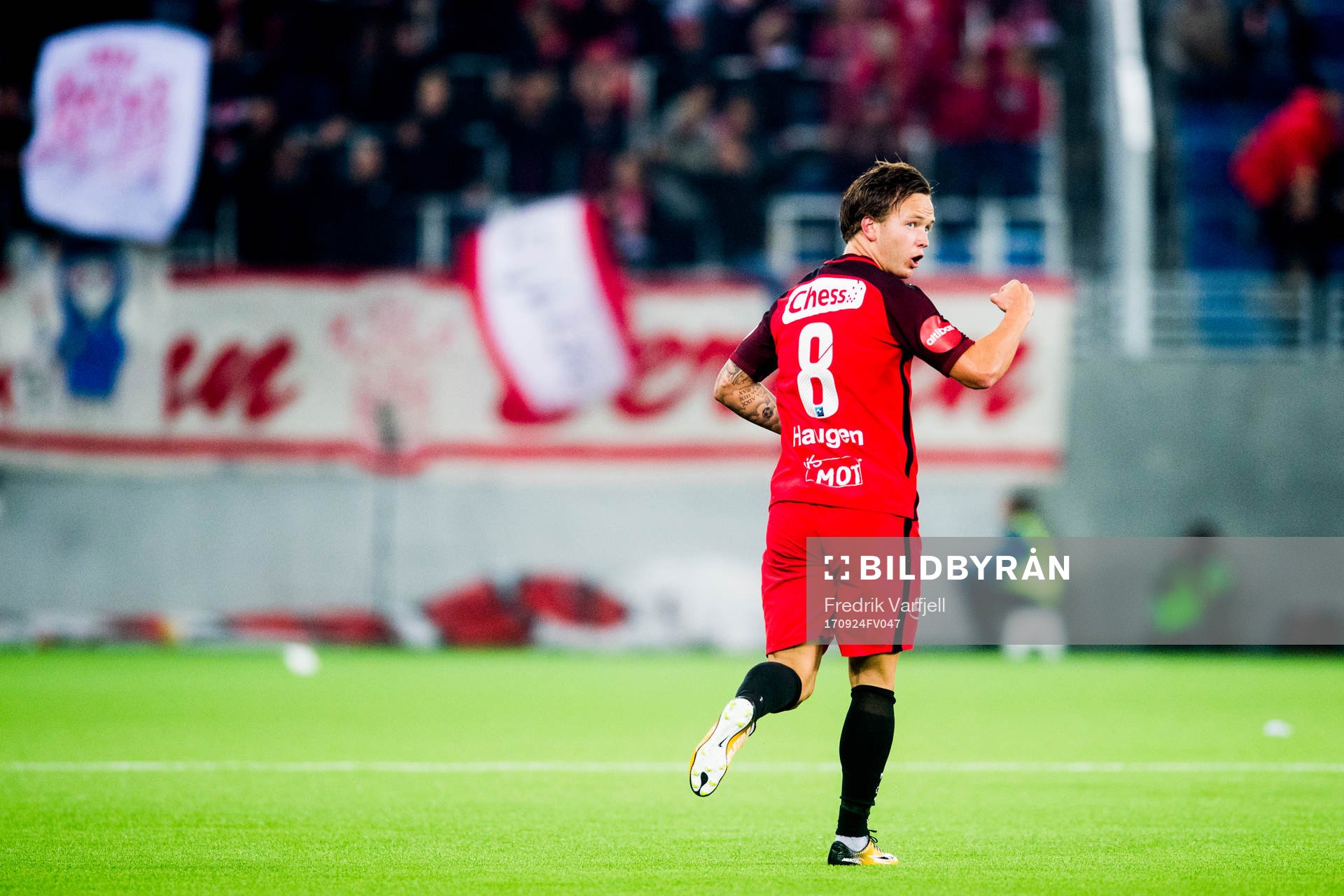 Fredrik Haugen of Brann celebrates