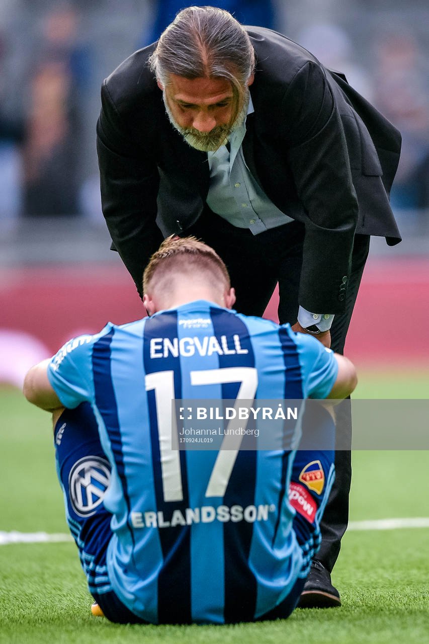 Djurgårdens tränare Özcan Melkemichel och Gustav Engvall