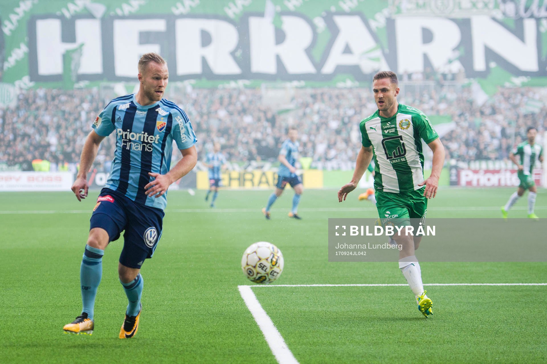 Djurgårdens Gustav Engvall och Hammarbys Mats Solheim