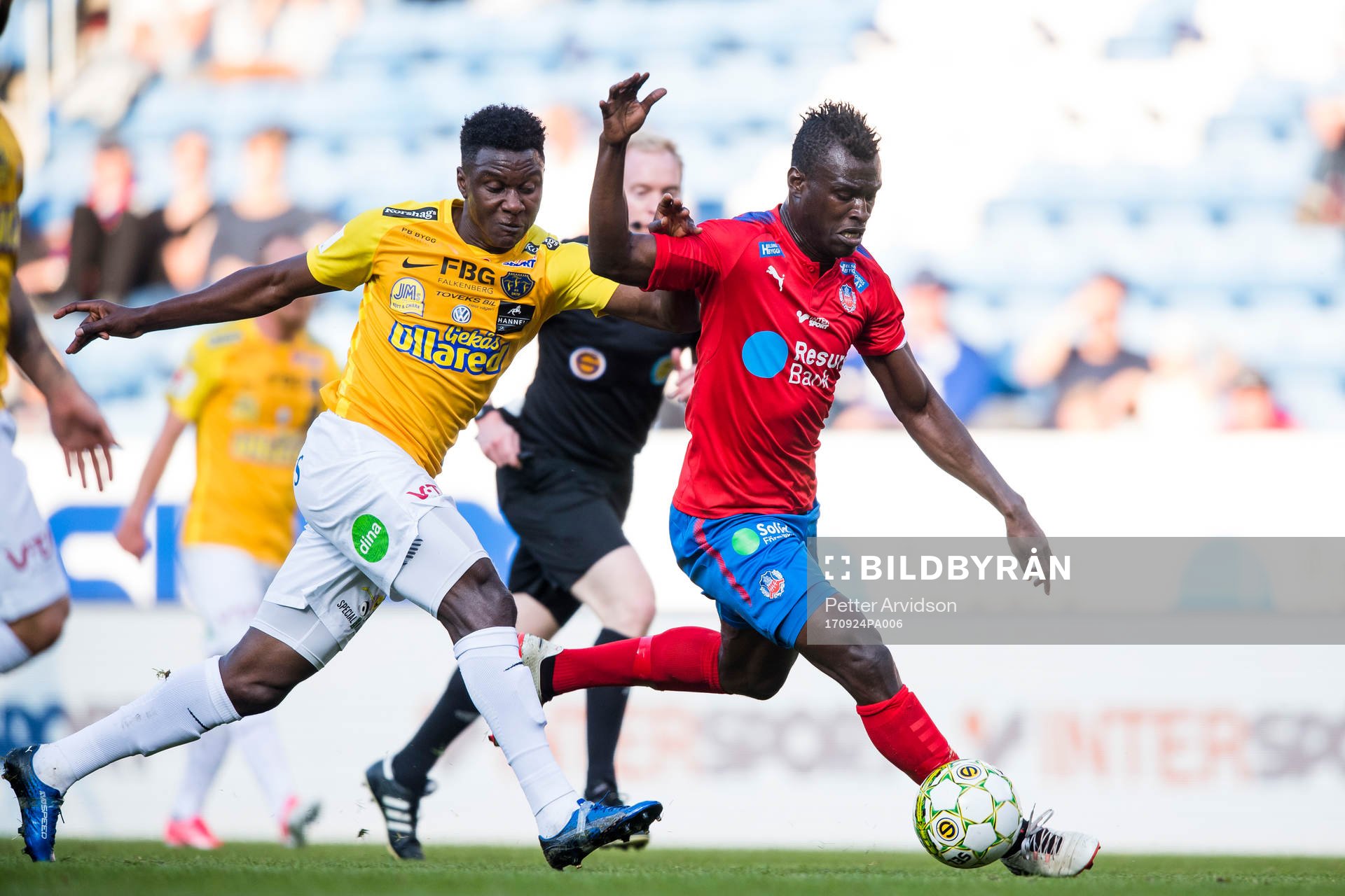 Falkenbergs Dominic Chatto och Helsingborgs Edwin Gyimah