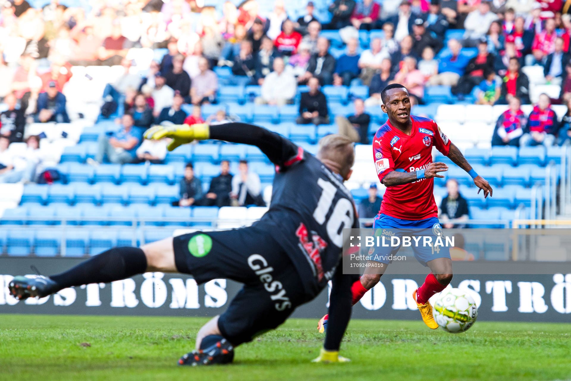 Helsingborgs Albin Strandqvist och Falkenbergs målvakt