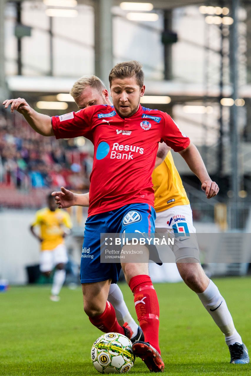 Helsingborgs Darijan Bojanic och Falkenbergs Per Karlsson