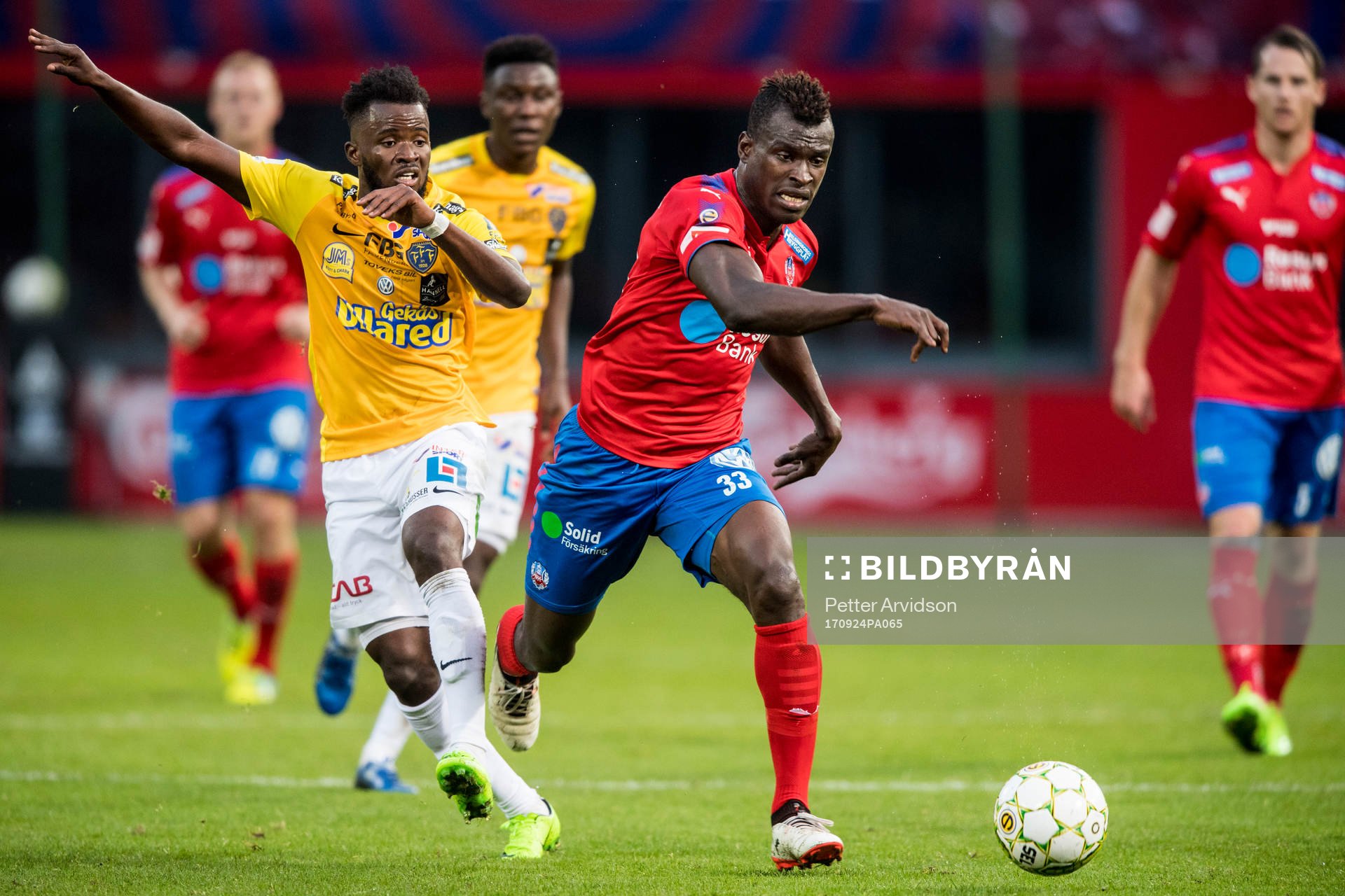 Helsingborgs Edwin Gyimah och Falkenbergs Richard Donkor