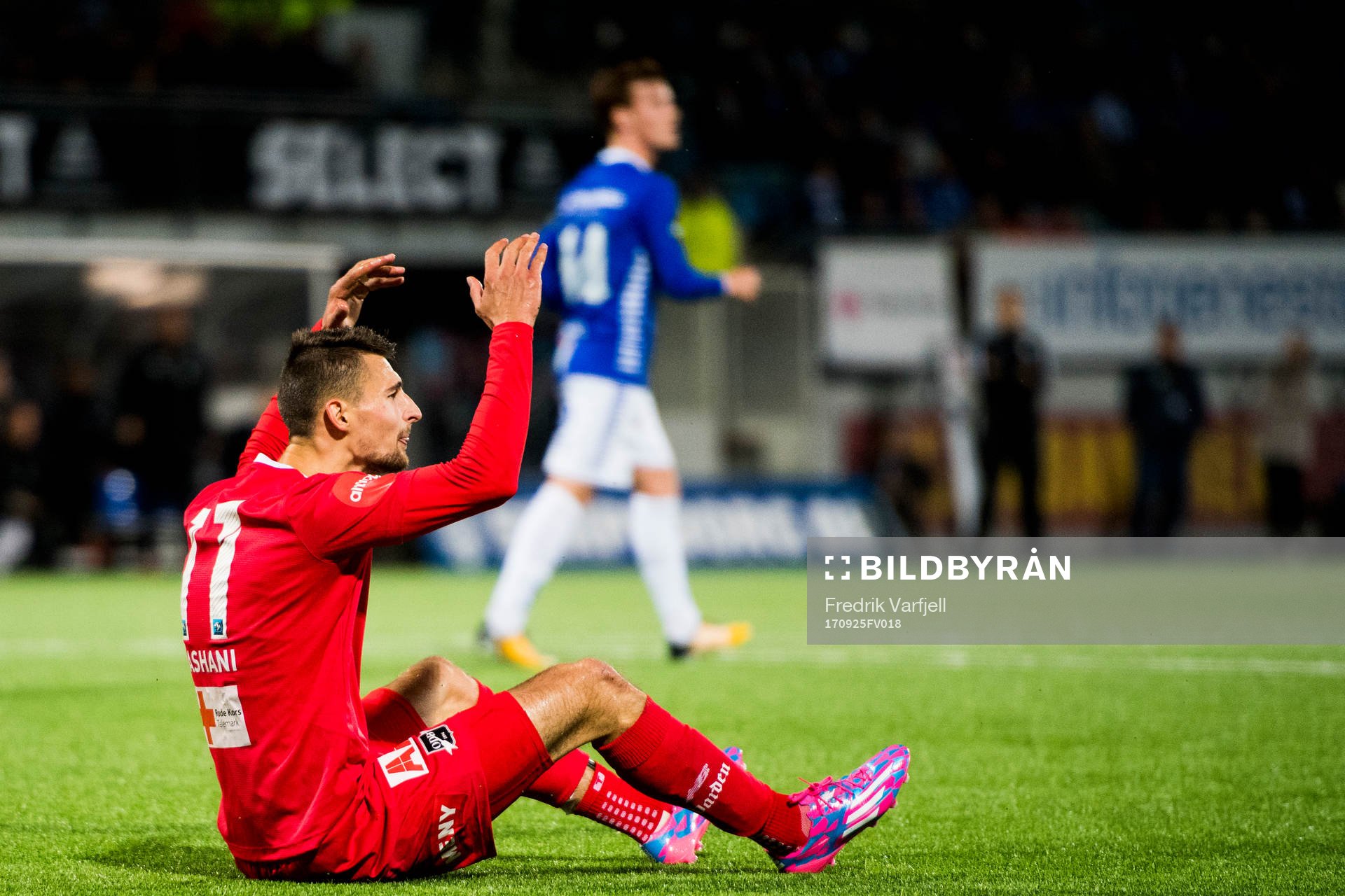 Elbasan Rashani of Odd reacts