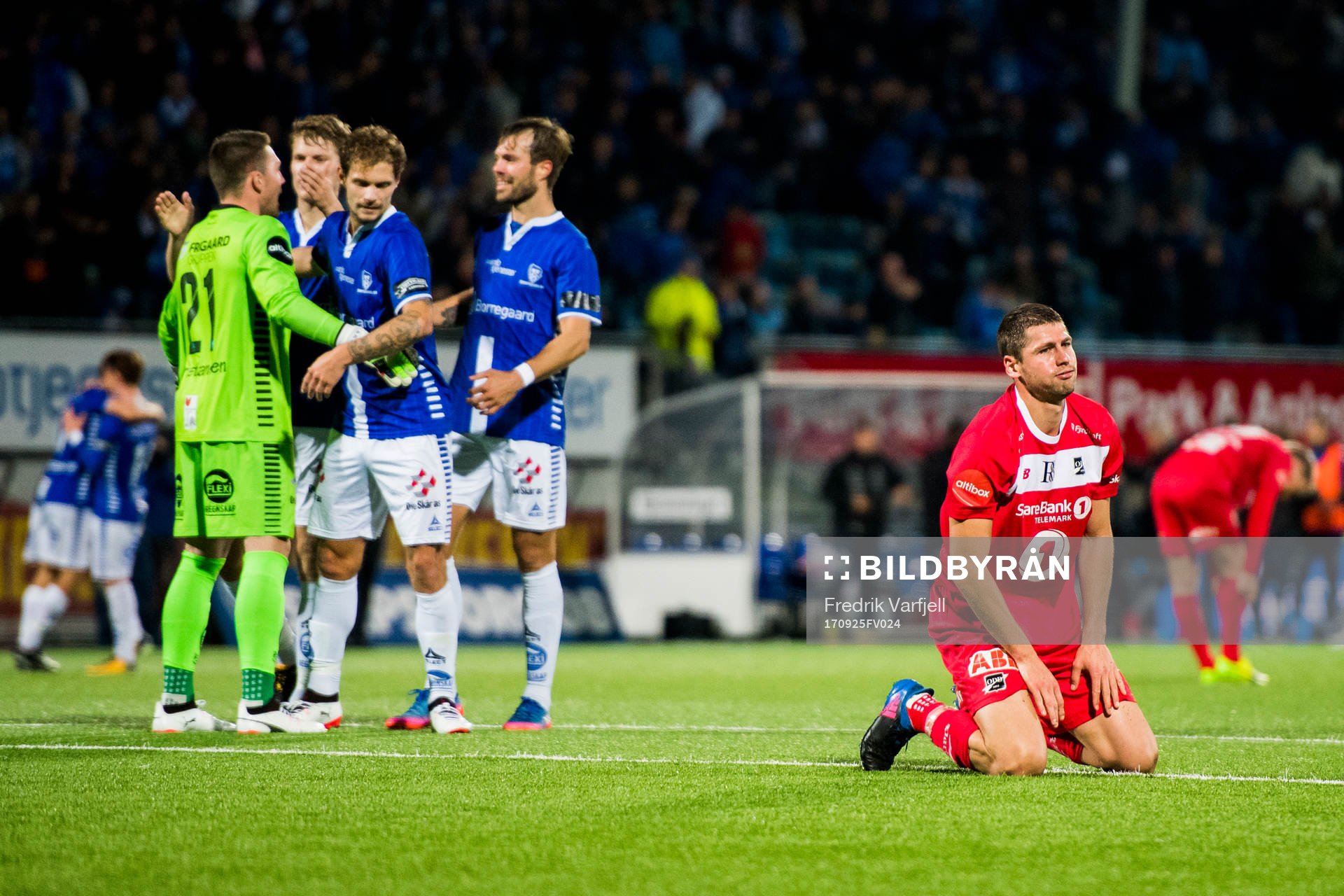 Fredrik Semb Berge of Odd looks dejected