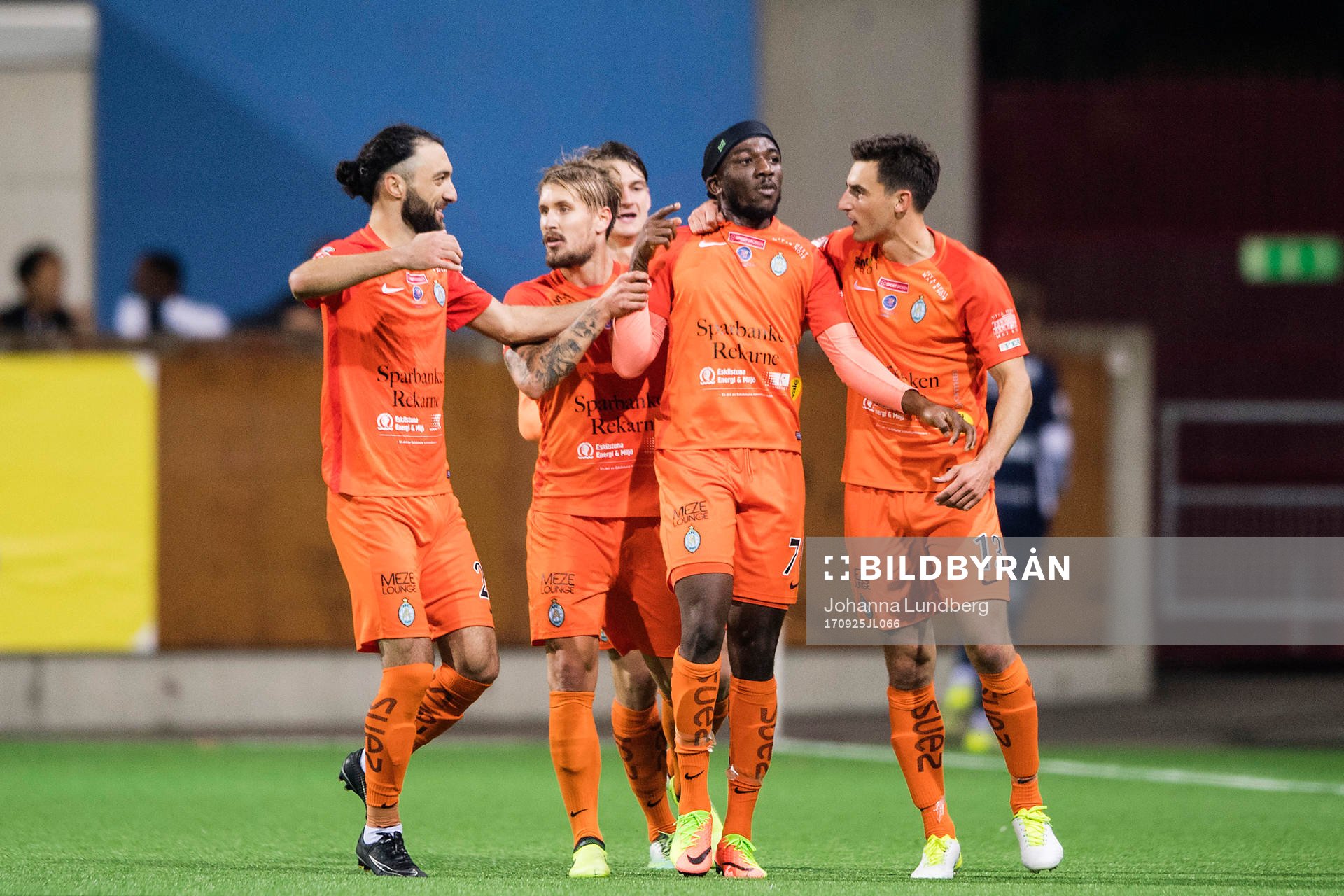 AFC Eskilstunas Chidi Omeje jublar