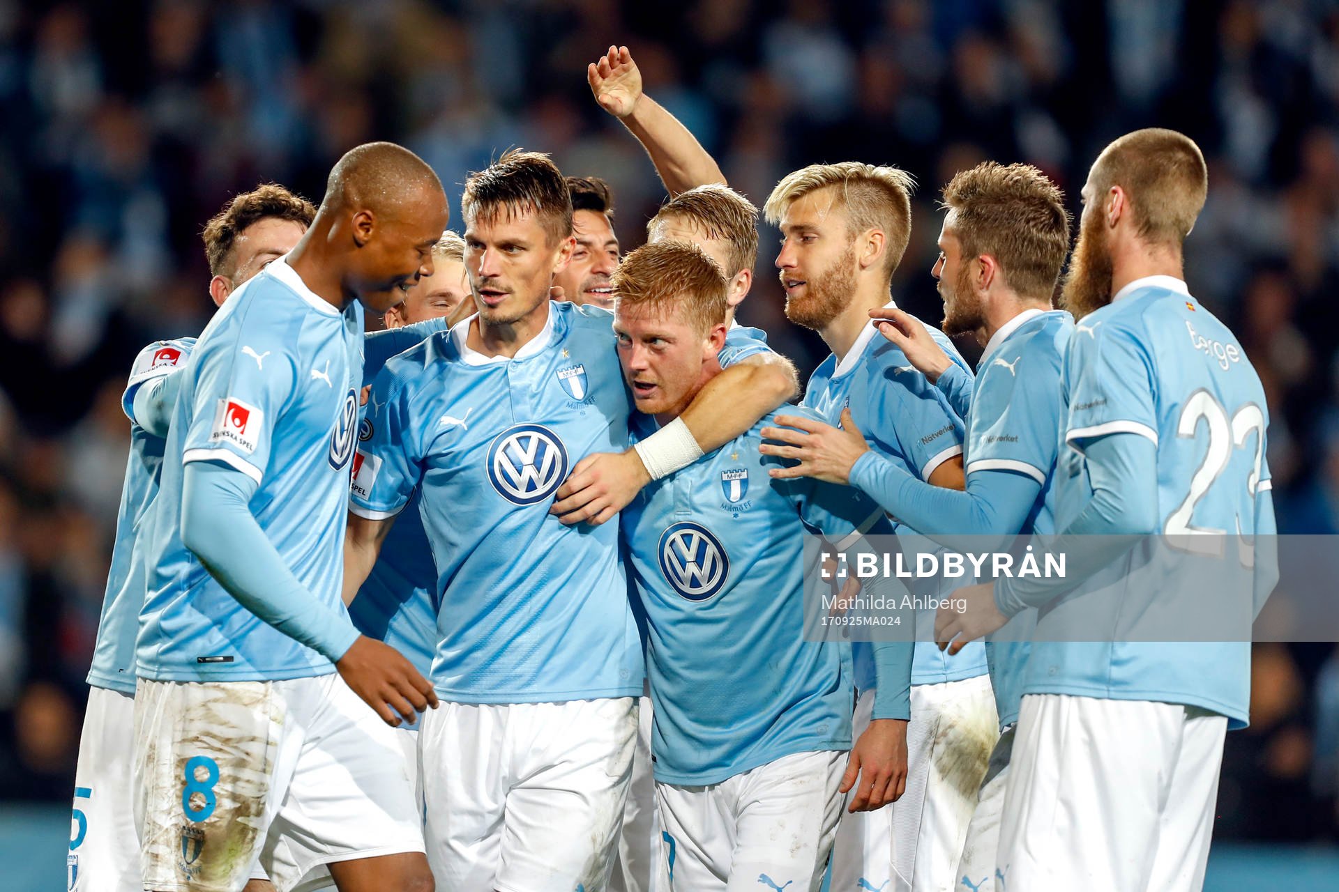 Malmö FFs Markus Rosenberg jublar med lagkamrater