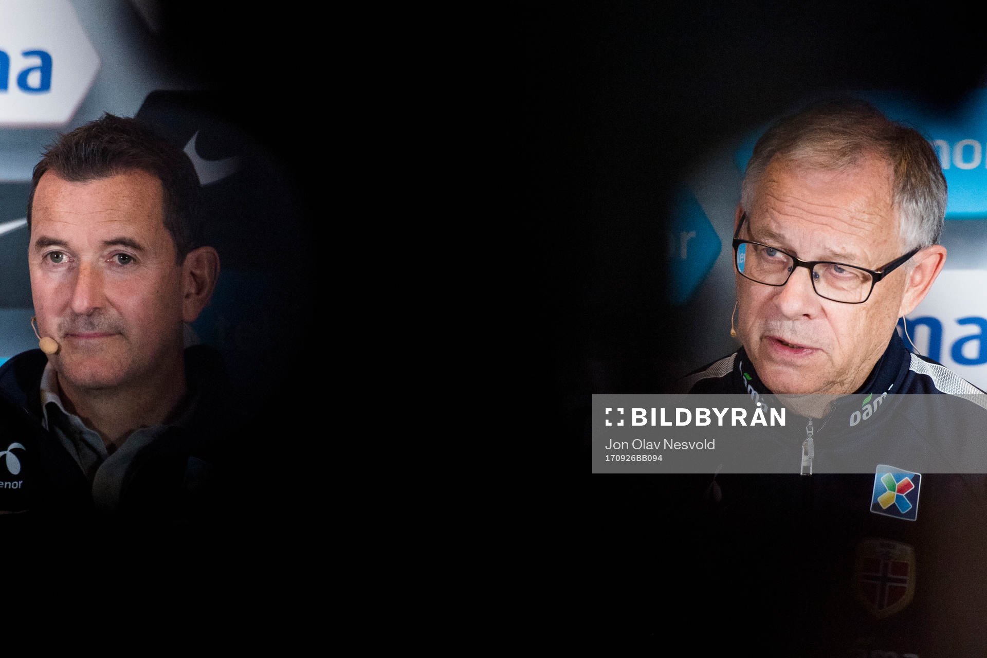 Lars Lagerbäck, head coach of Norway, presents the team