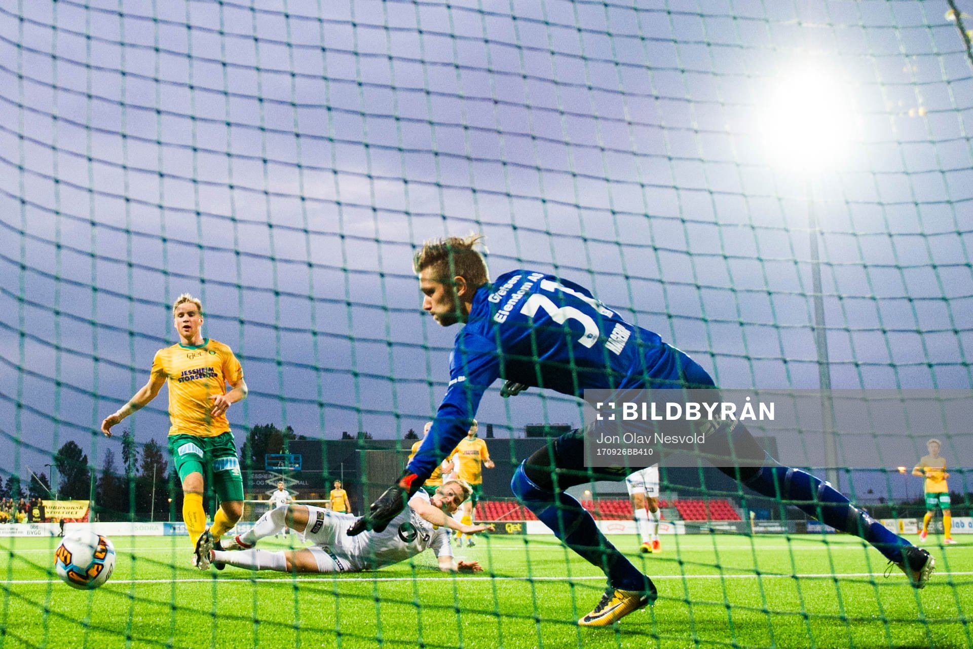 Kristian Fardal Opseth scores 1-0 behind goalkeeper Stefan