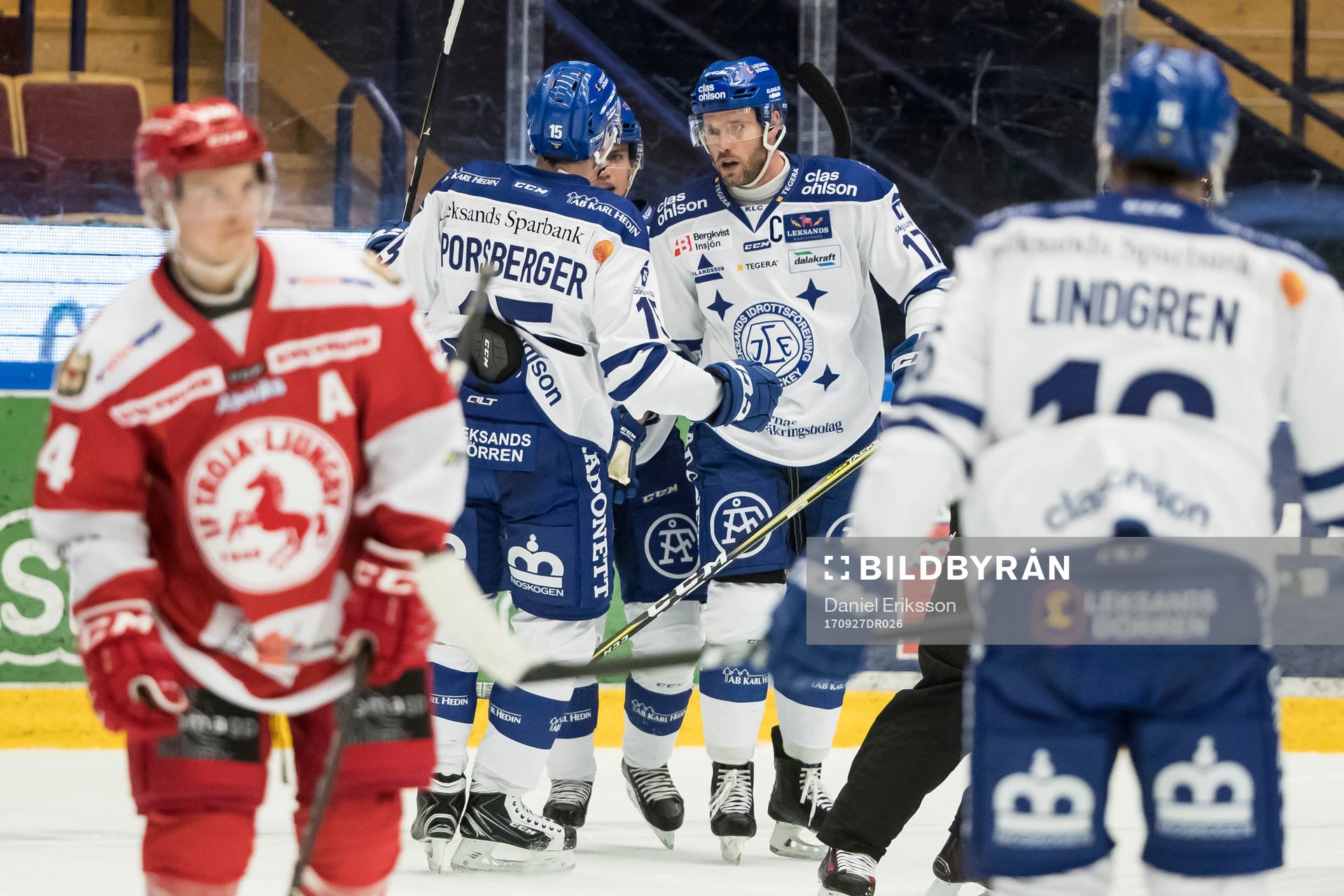 Leksands Johan Porsberger Oskar Lang Jesper Ollas jublar