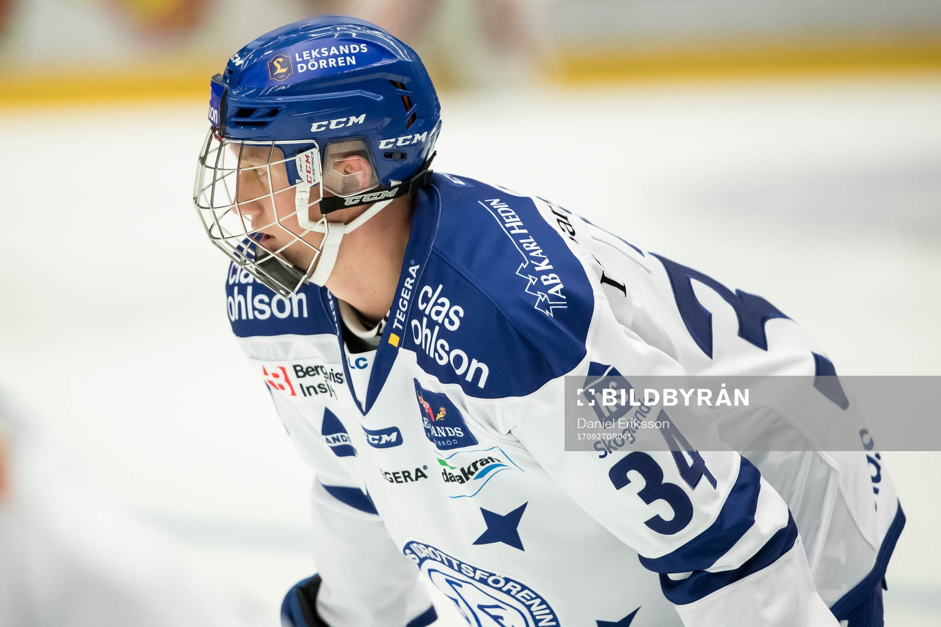 Leksands Olle Alsing  i ishockeymatchen i HockeyAllsvenskan