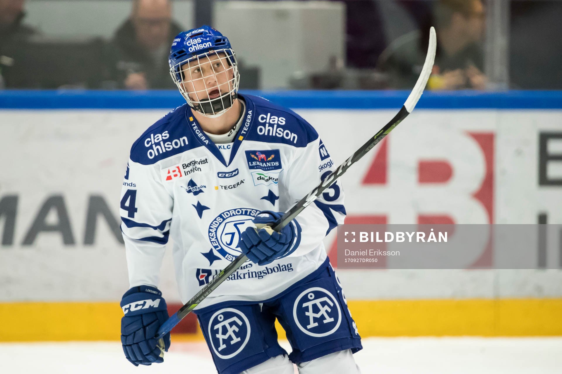 Leksands Olle Alsing  i ishockeymatchen i HockeyAllsvenskan