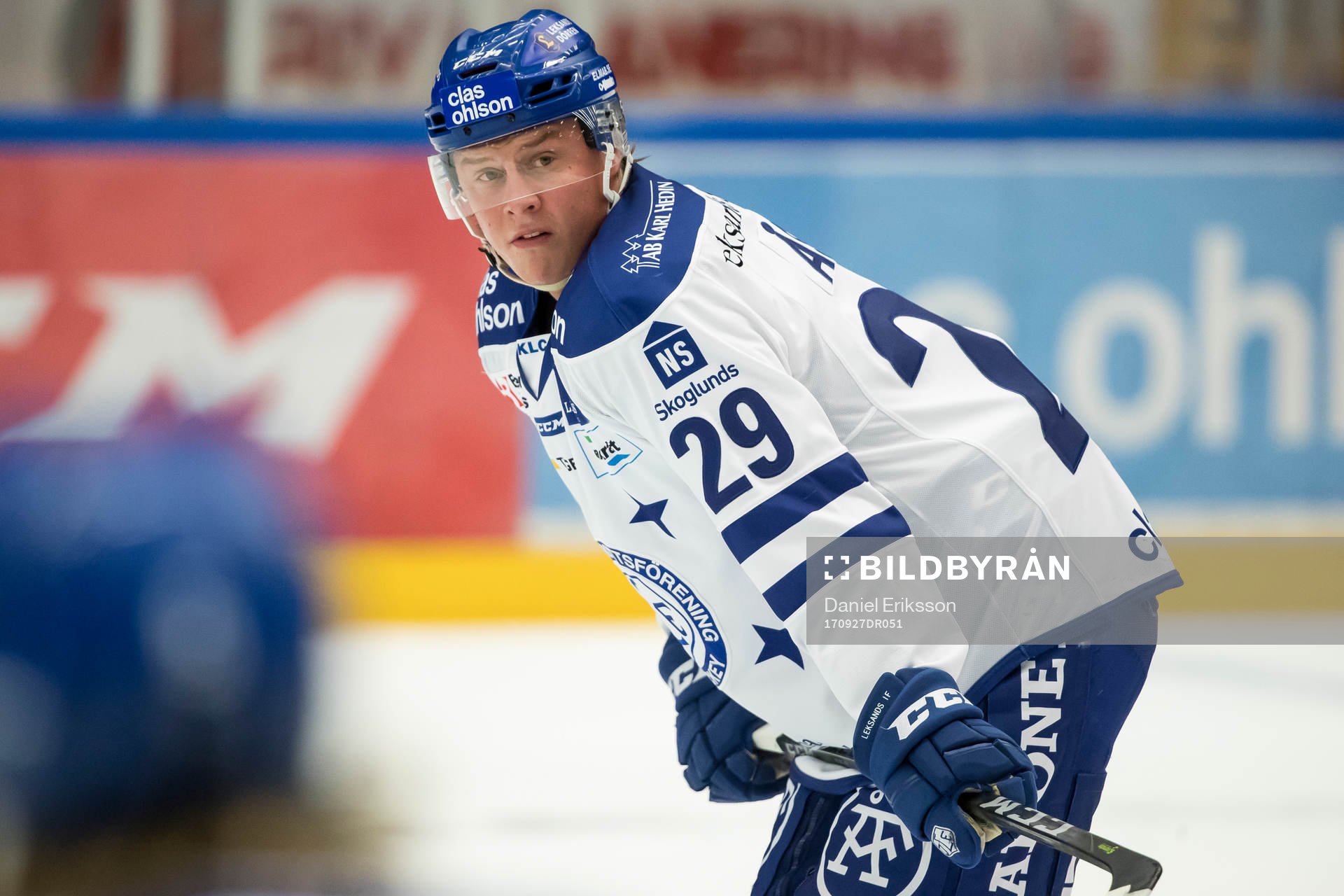 Leksands David Åslin  i ishockeymatchen i