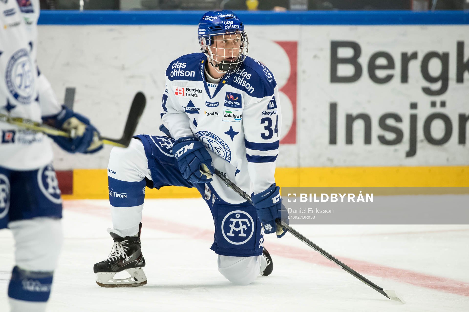 Leksands Olle Alsing  i ishockeymatchen i HockeyAllsvenskan