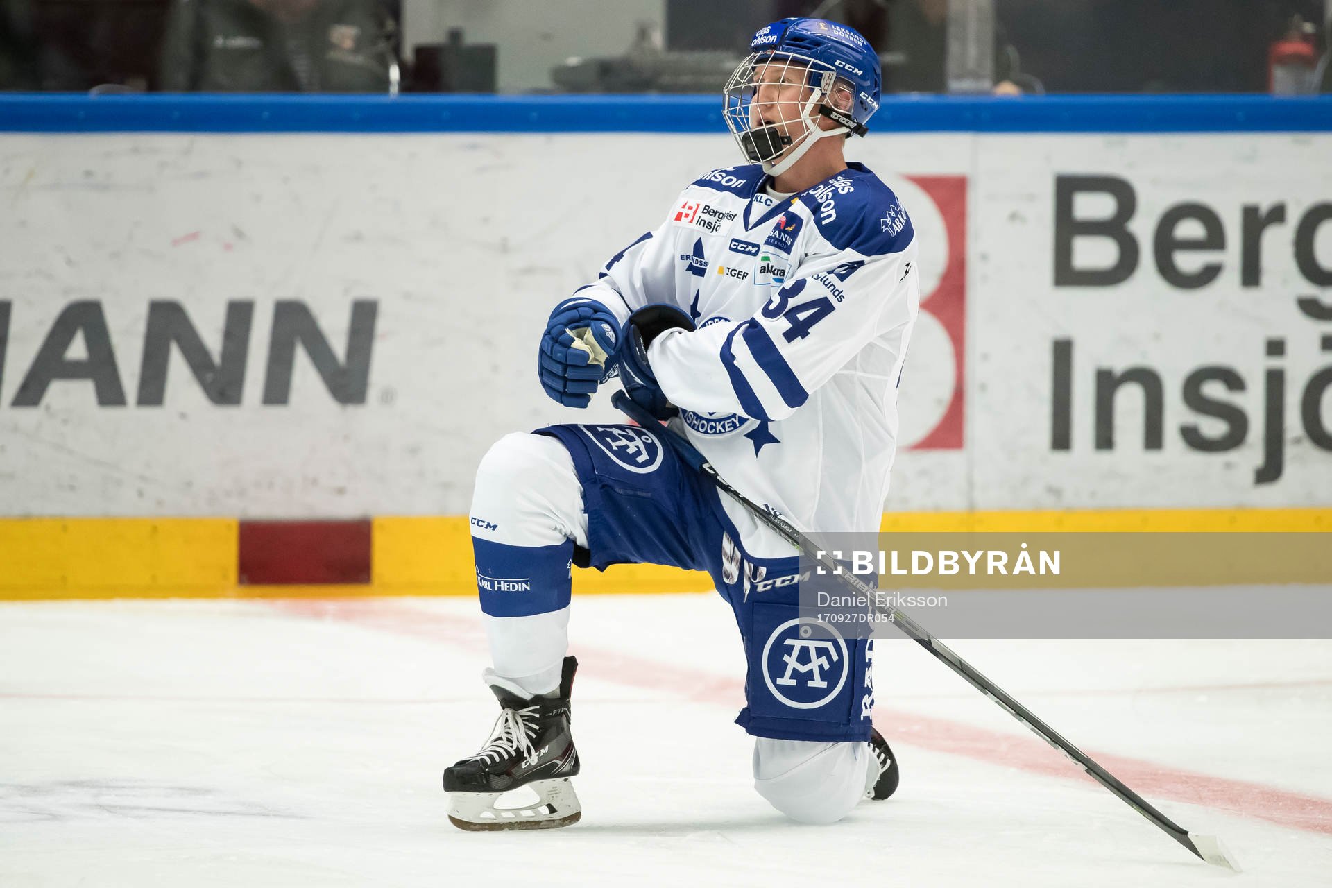 Leksands Olle Alsing  i ishockeymatchen i HockeyAllsvenskan
