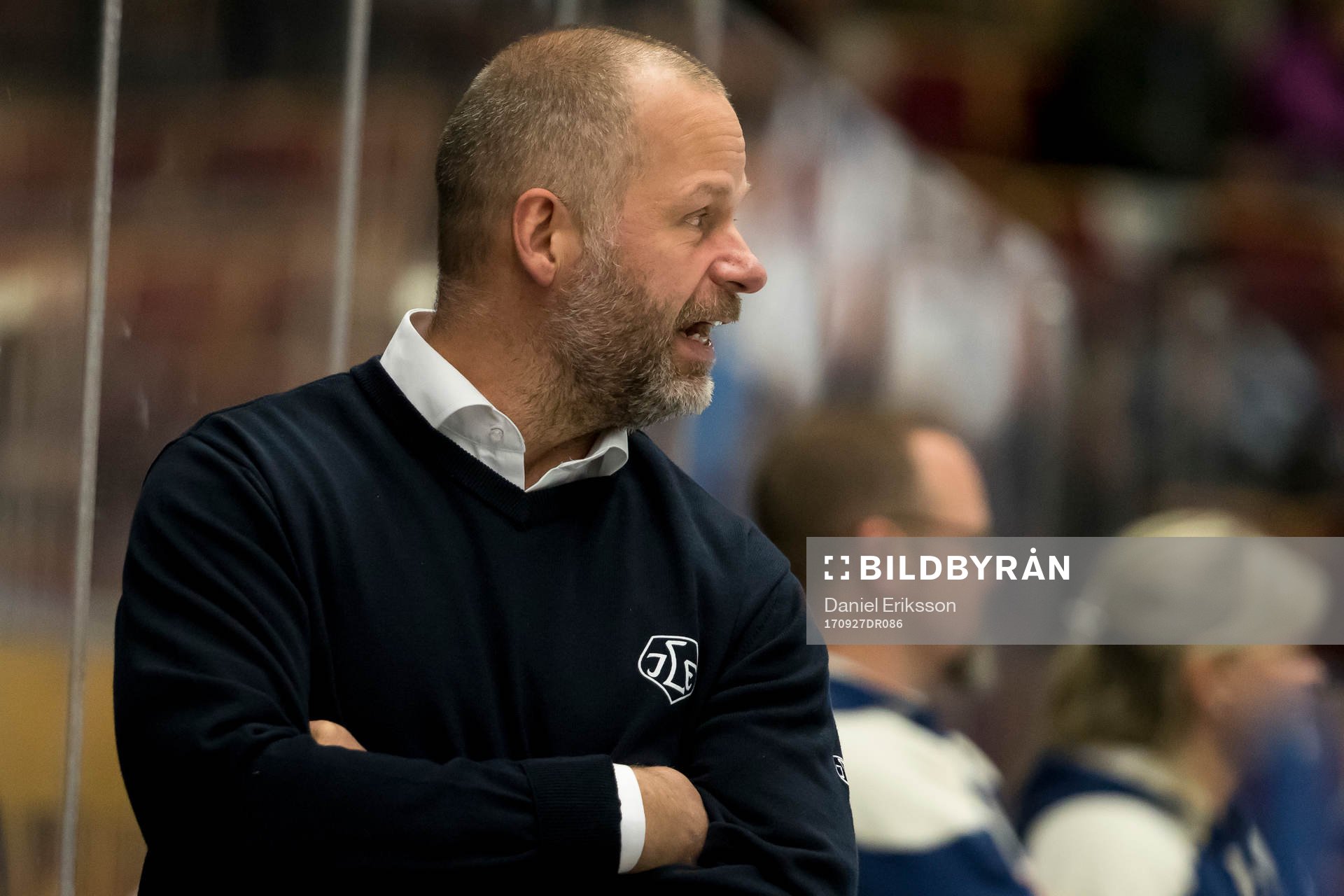 Leksands tränare Markus Åkerblom  i ishockeymatchen i