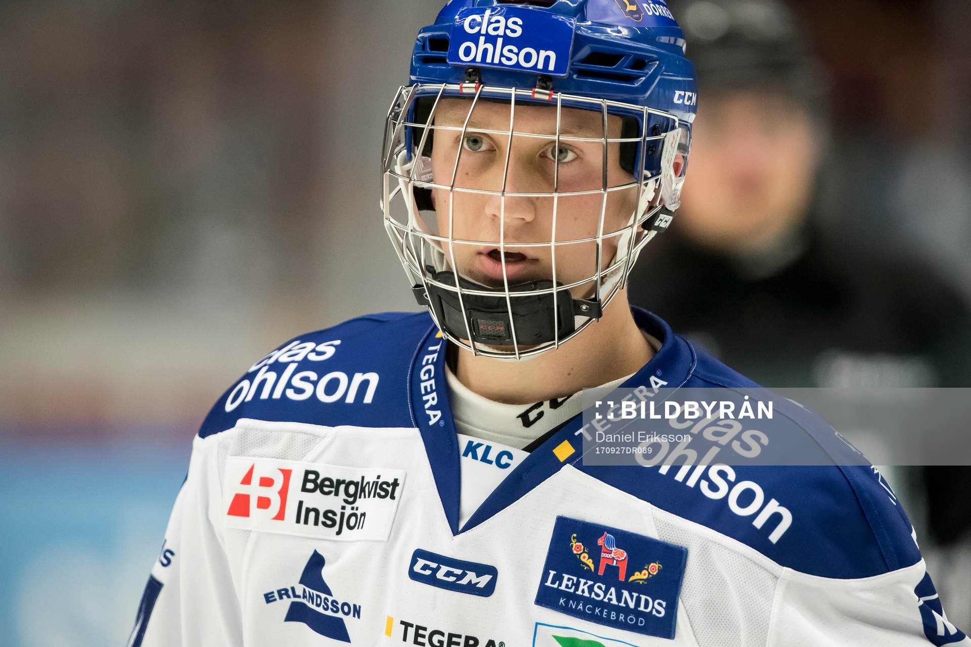 Leksands Olle Alsing  i ishockeymatchen i HockeyAllsvenskan