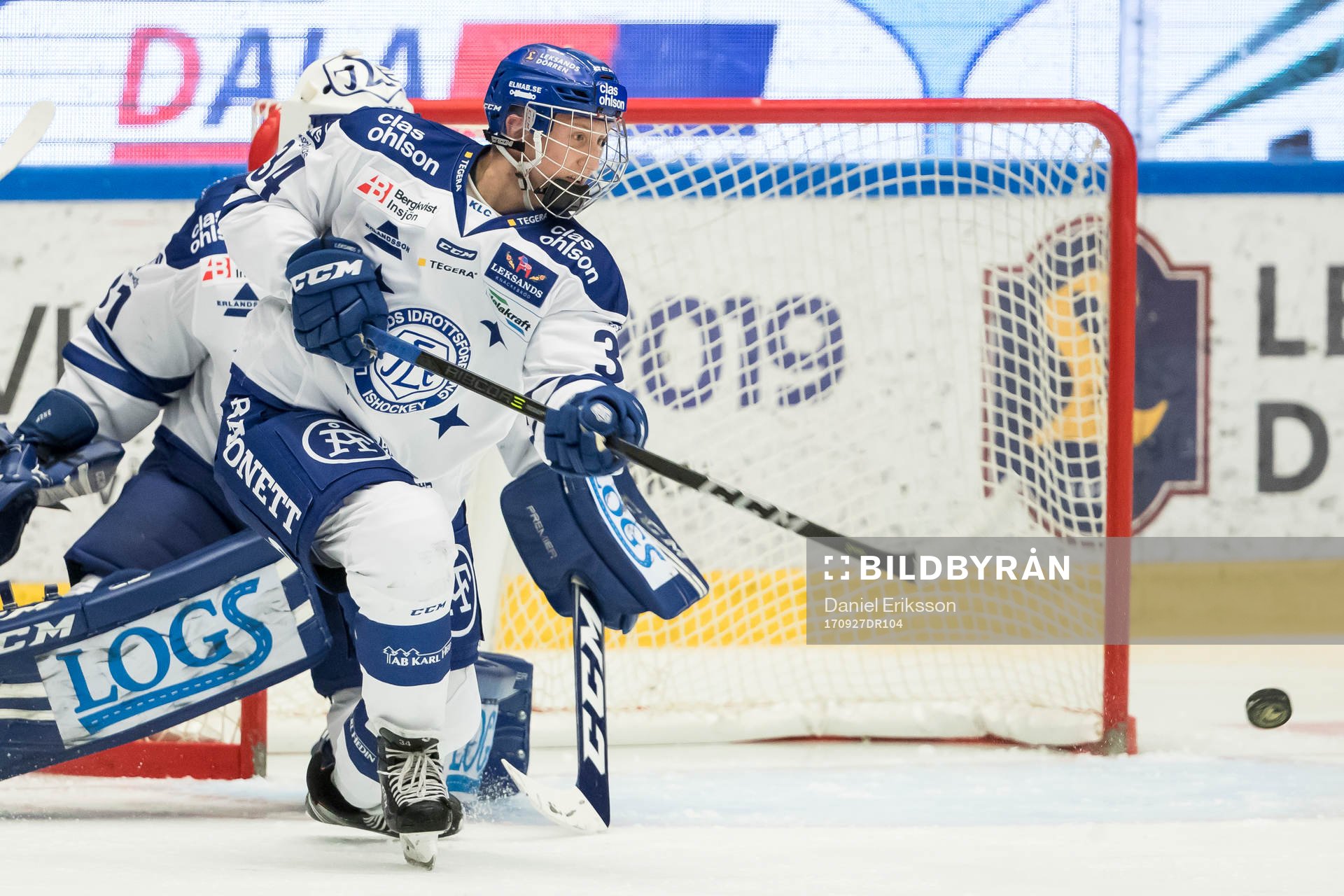 Leksands Olle Alsing  i ishockeymatchen i HockeyAllsvenskan
