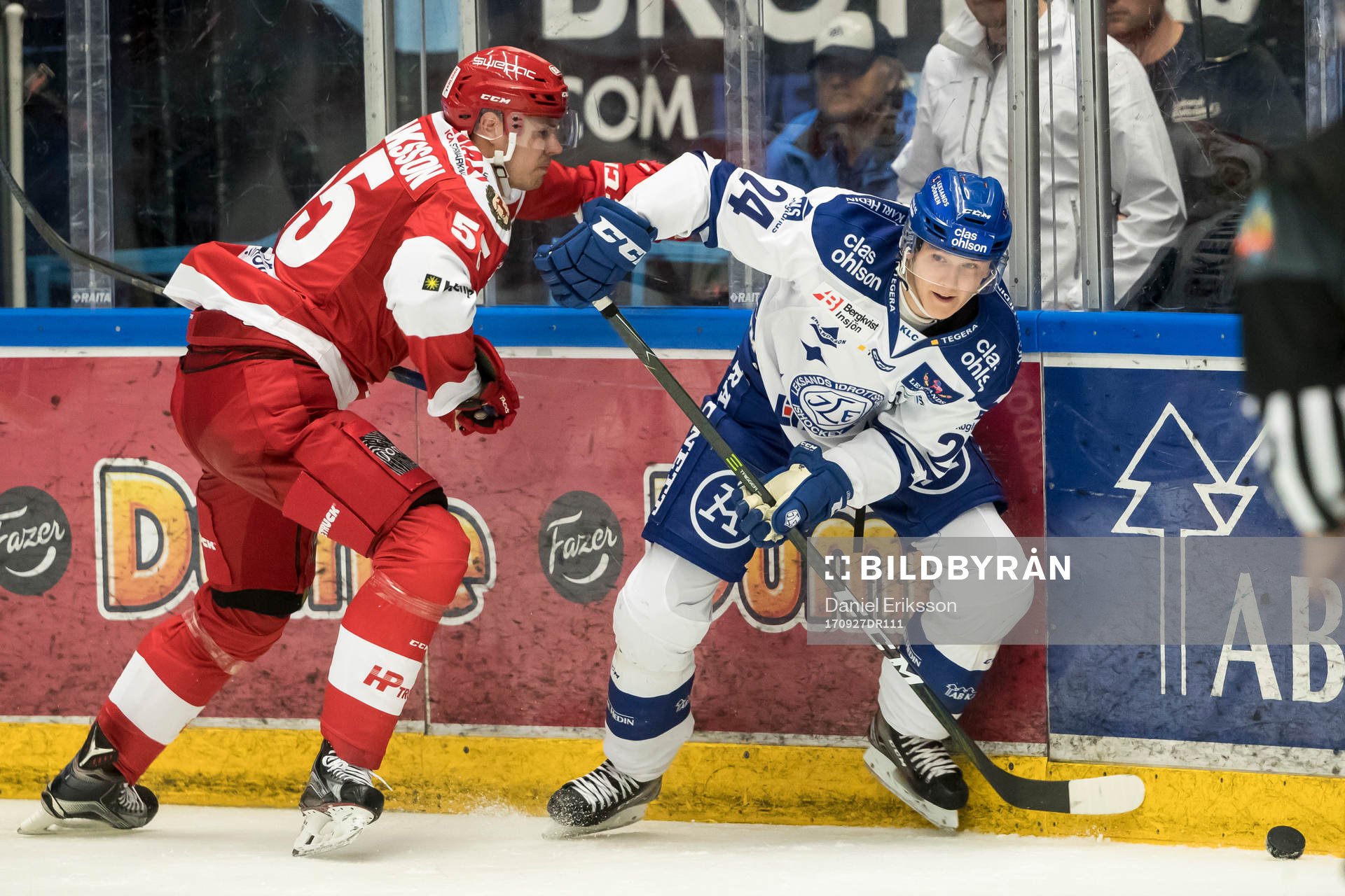 Troja/Ljungby Trojas Simon Fredriksson och Leksands Isak