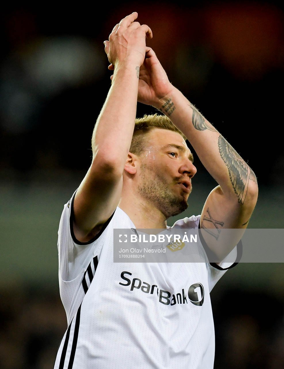 Nicklas Bendtner of Rosenborg celebrates