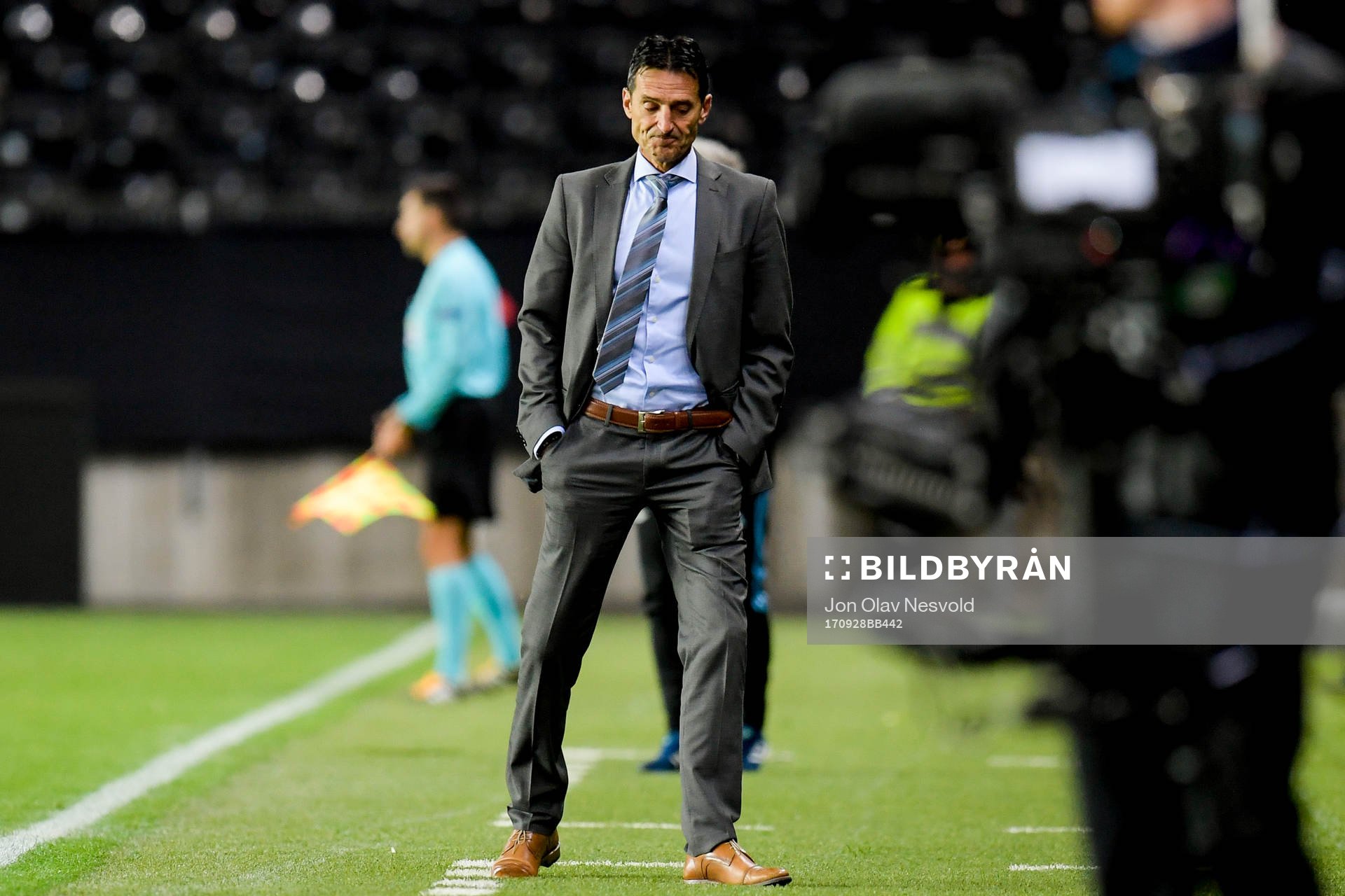 Cedomir Janevski, head coach of FK Vardar, during the UEFA Europa League match between Rosenborg and FK Vardar Skopje on September 28, 2017 in Trondheim.