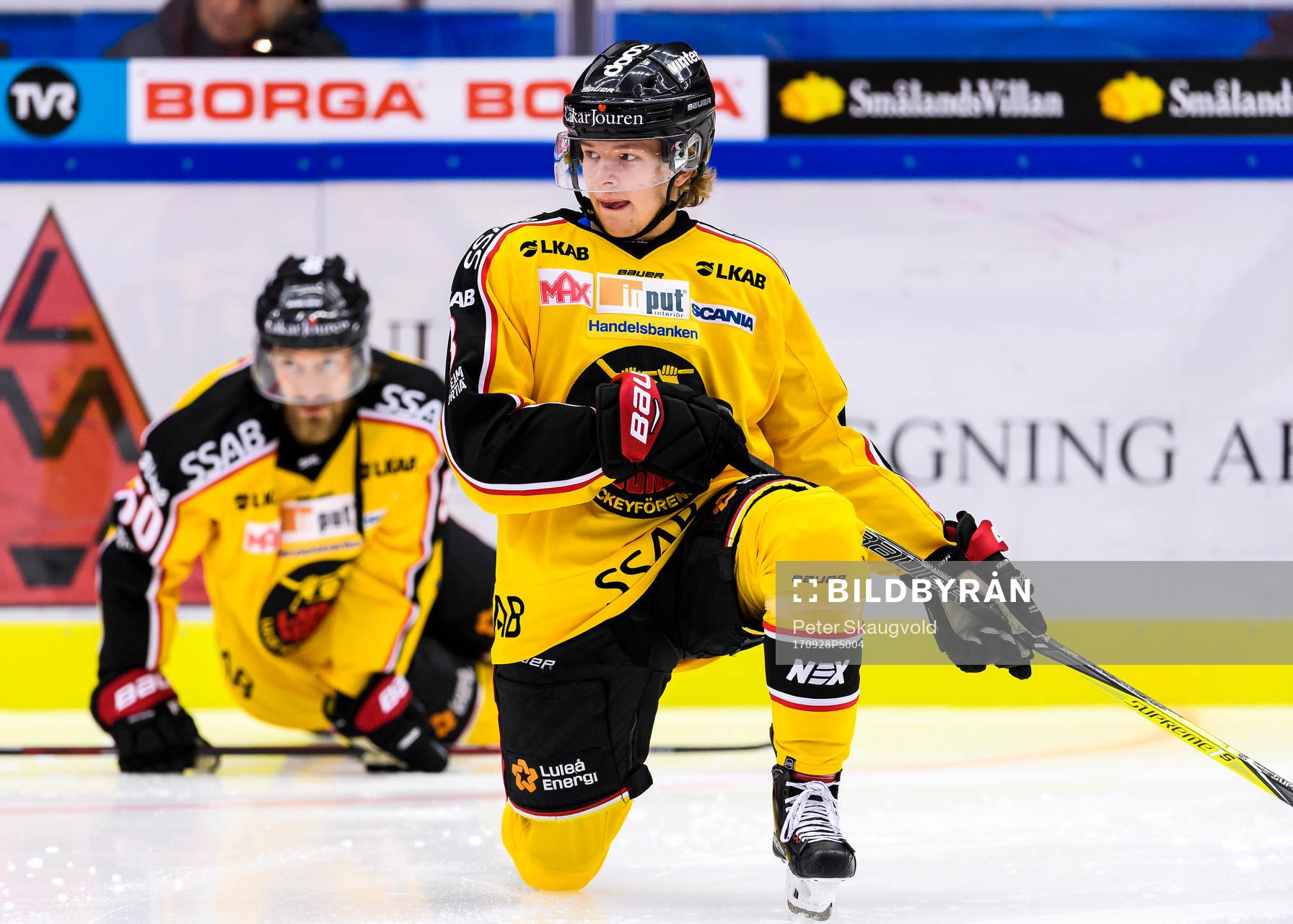 Luleås Kim Johansson på uppvärmningen