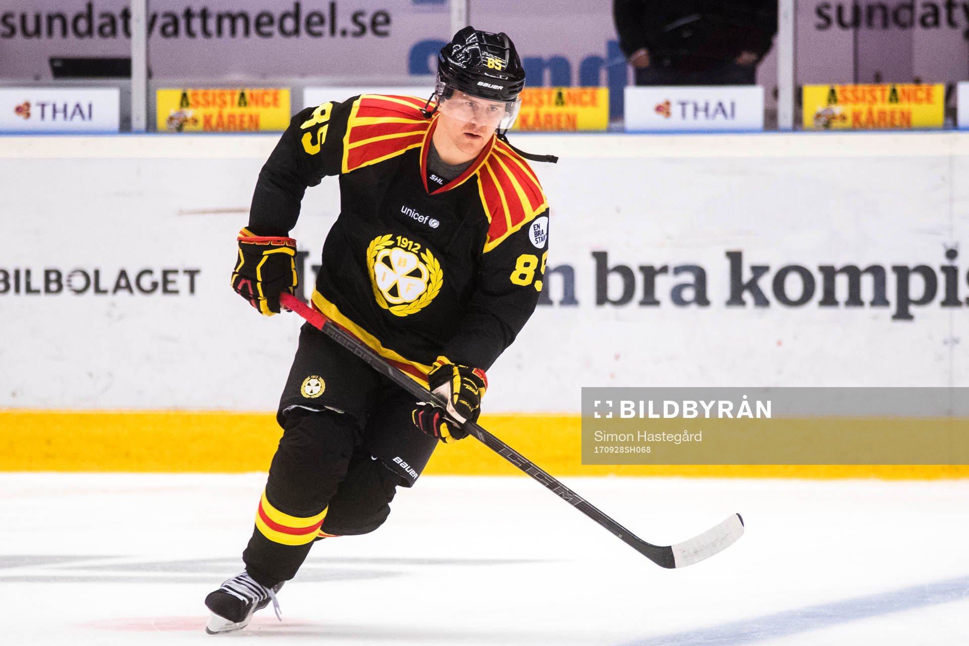 Brynäs Mikael Johansson före ishockeymatchen i SHL mellan