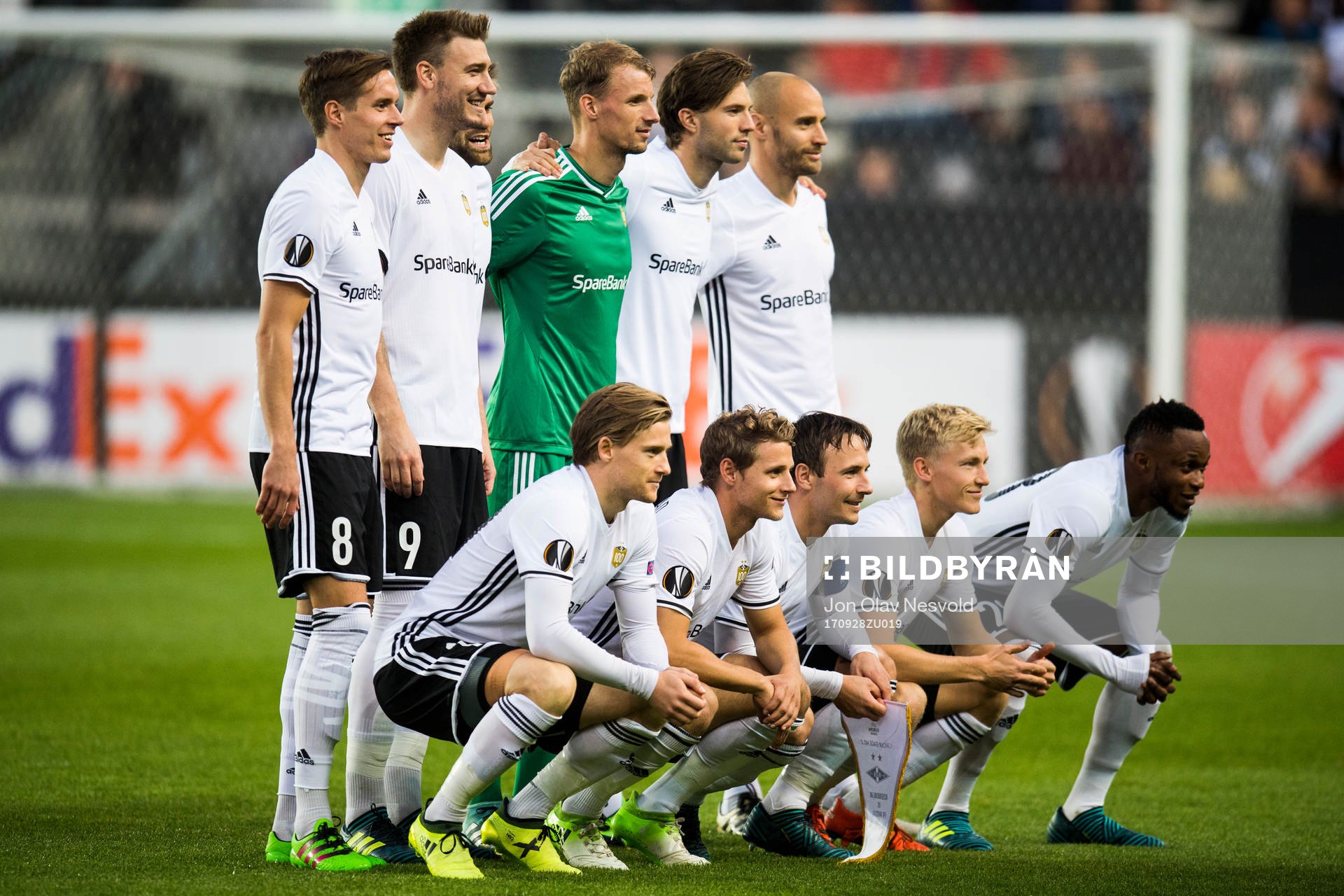 Rosenborg players pose for a team photo