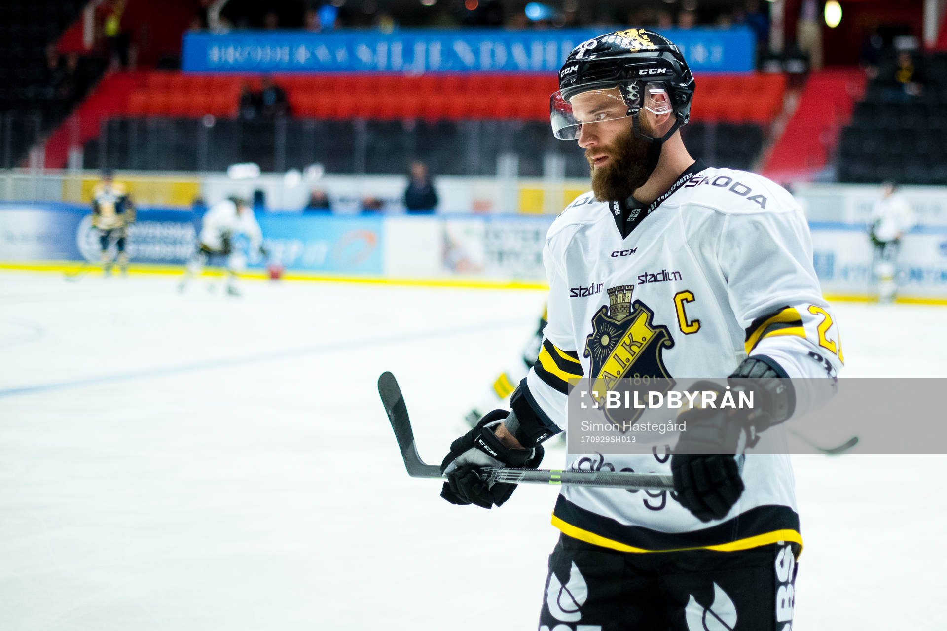 s Christian Sandberg före  ishockeymatchen i