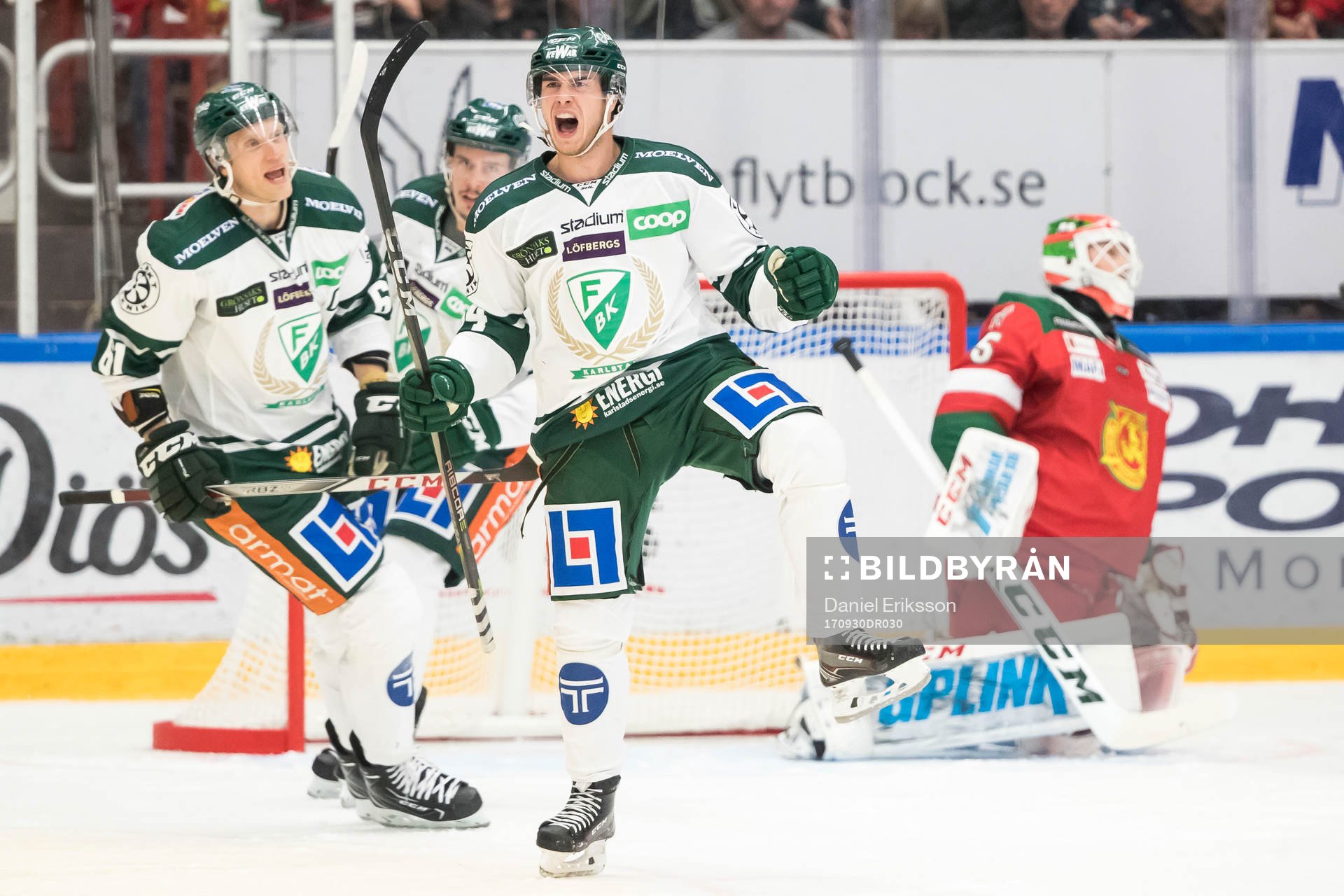 Färjestads Michael Lindqvist jublar