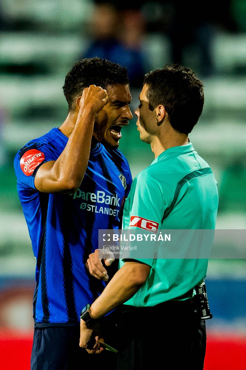 Ohikhuaeme Anthony Omoijuanfo of Stabæk reacts