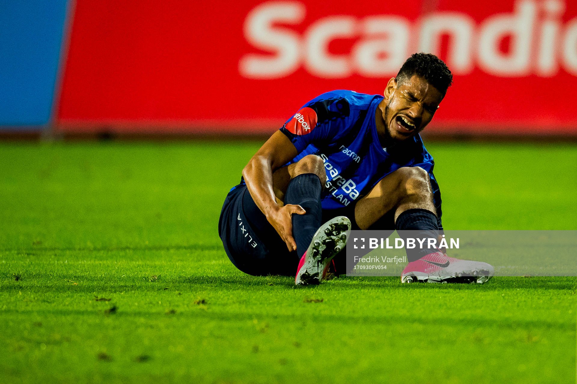 Ohikhuaeme Anthony Omoijuanfo of Stabæk reacts during the Eliteserien match between Stabæk and Vålerenga on September 30, 2017 in Bekkestua.